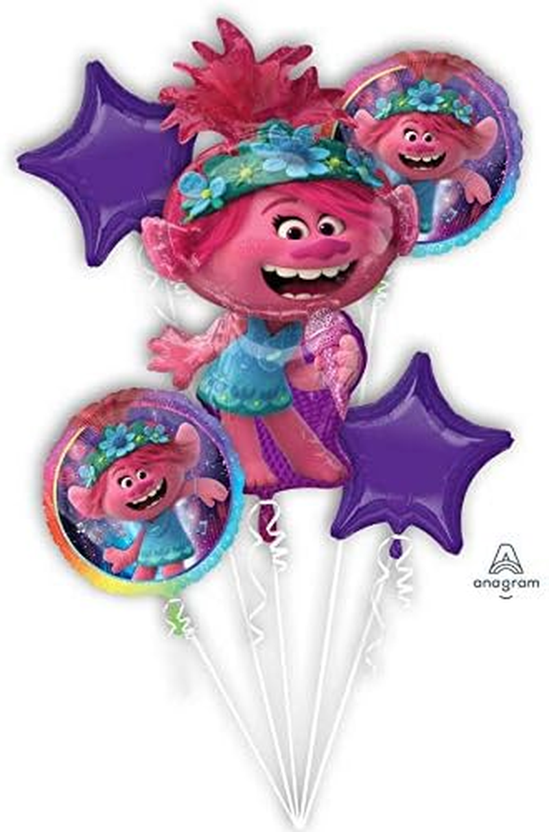 Bouquet Trolls World Tour Pack of 5 Balloons