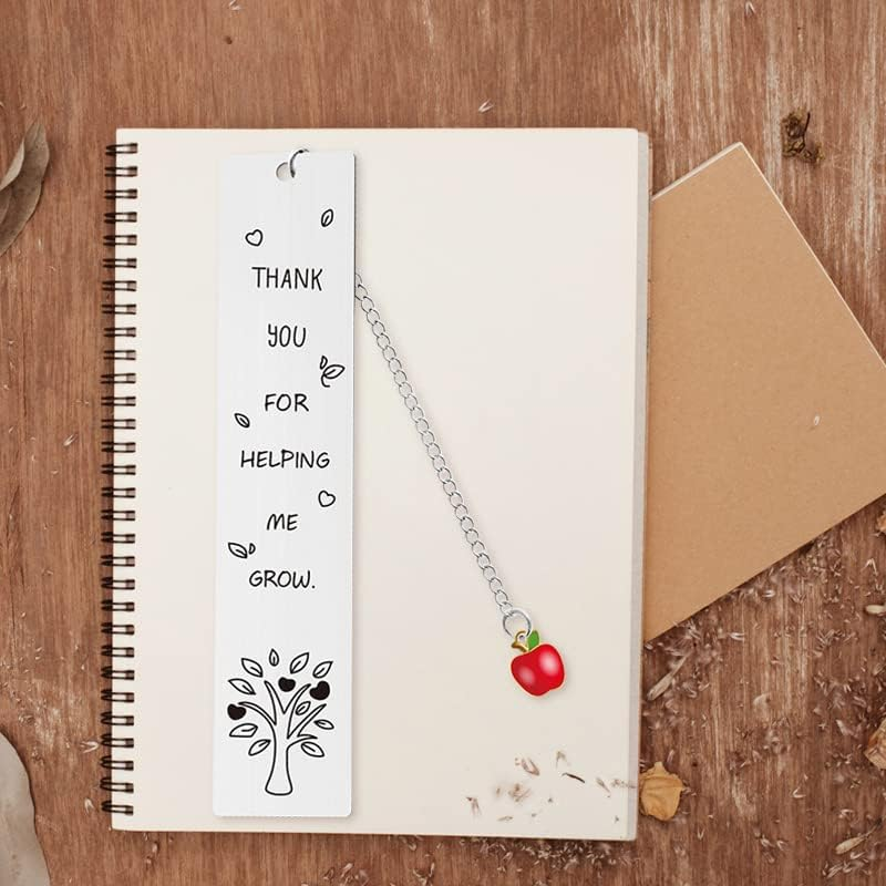 Teacher Appreciation Bookmark Gifts for Women Men Thank You Teacher Gifts from Student Birthday Christmas Gift for Teachers Thank You for Helping Me Grow Bookmarks