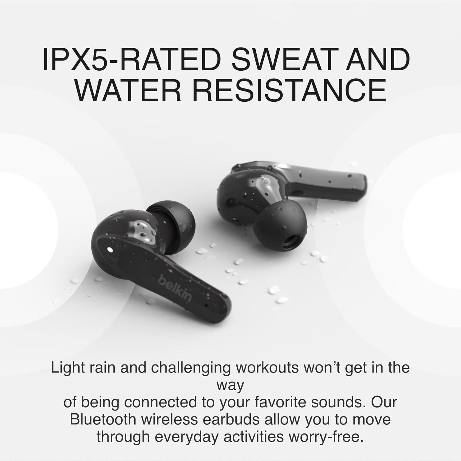 Belkin SOUNDFORM Move True Wireless Headphones, Black, Universal, &lrm;Pac001Btbk-Gr image number 2