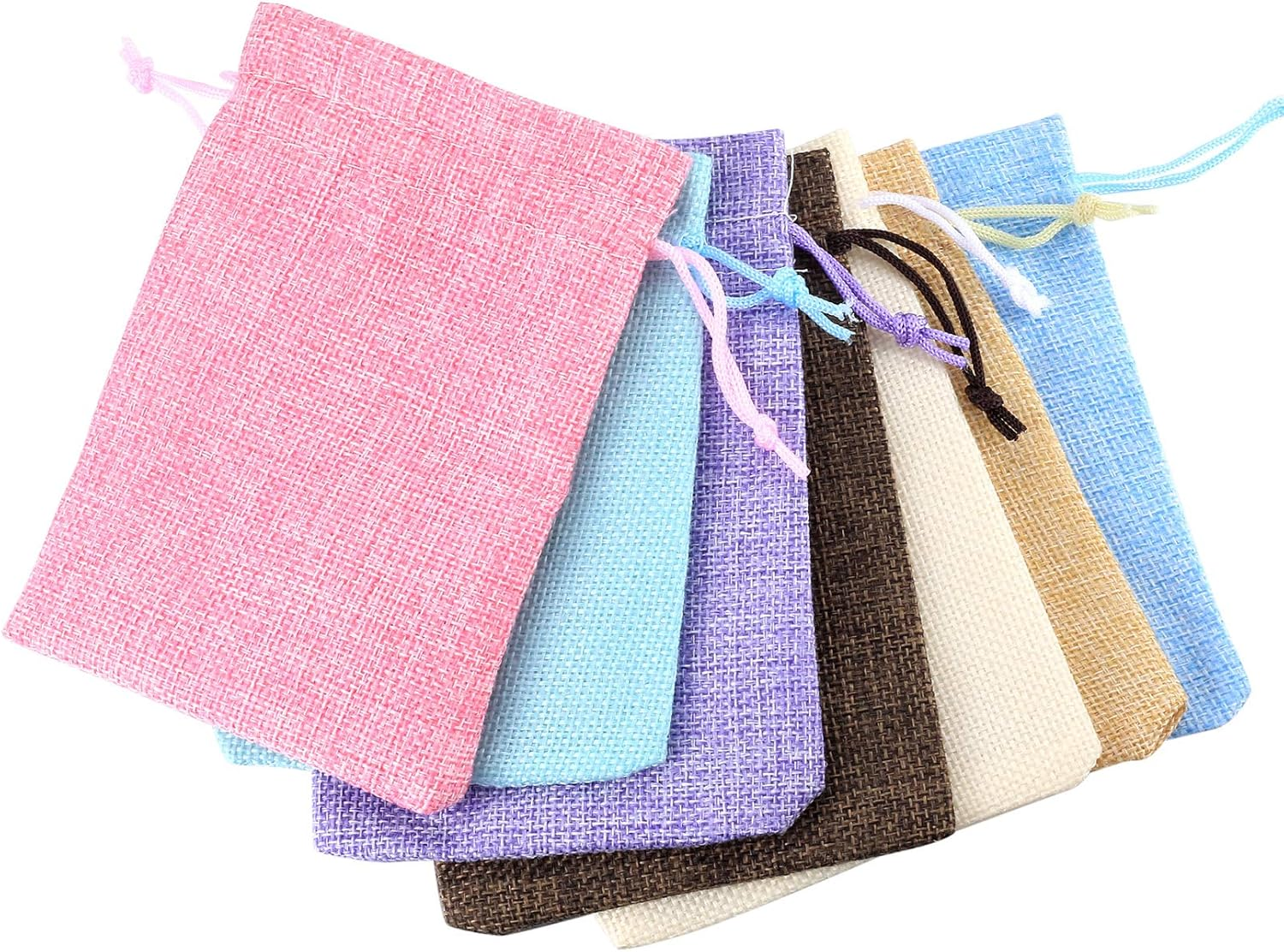 20PCS Jute Bag, Small Linen Cloth Bags, Colorful Lavender Sachet Gift Bag for Jewelry Wedding Banquet Christmas DIY Crafts (10X14Cm, Random Colors) image number 6