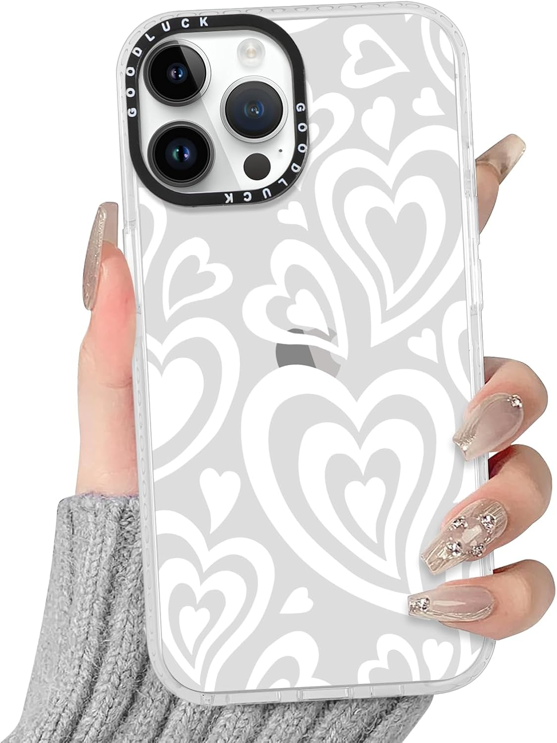 RUMDEY Clear Hibiscus Flower Case for Iphone XR 6.1", Cute Preppy Floral Crystal Pattern Aesthetic Design Soft Slim Anti-Yellow Protective Shockproof TPU Phone Cover for Women Girls - Blue