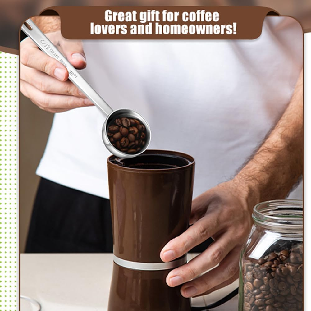 Measuring Spoons, Coffee Scoop Set, 2PCS 15 Ml Stainless Steel Tablespoon Scoops with Long Handle, Measuring Tablespoon for Ground Coffee, Loose Tea,Milk Brewin and Powder image number 1