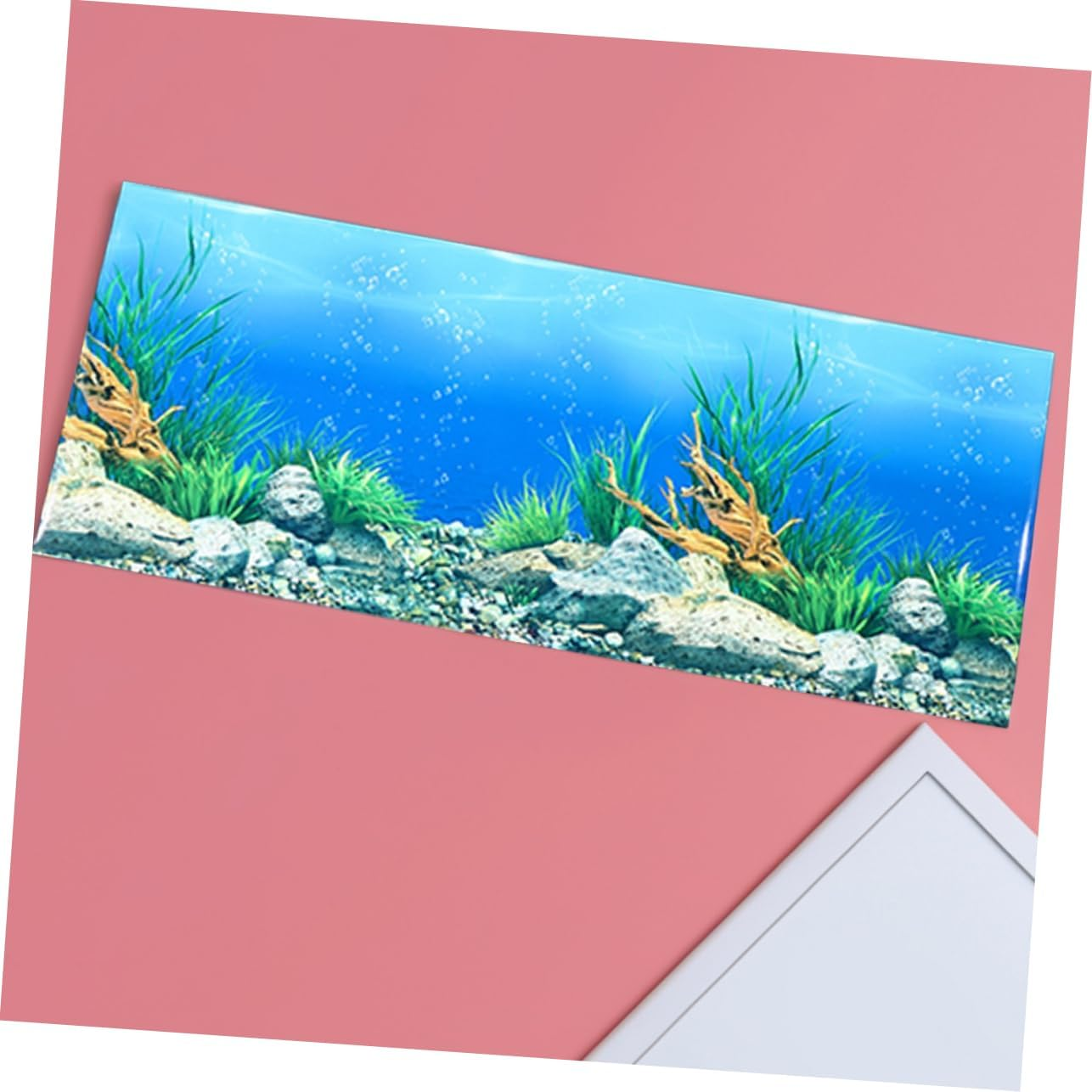 HYTROVE Vivid Fish Tank Wallpaper Reversible Aquarium Decor Realistic Aquatic Scene image number 4