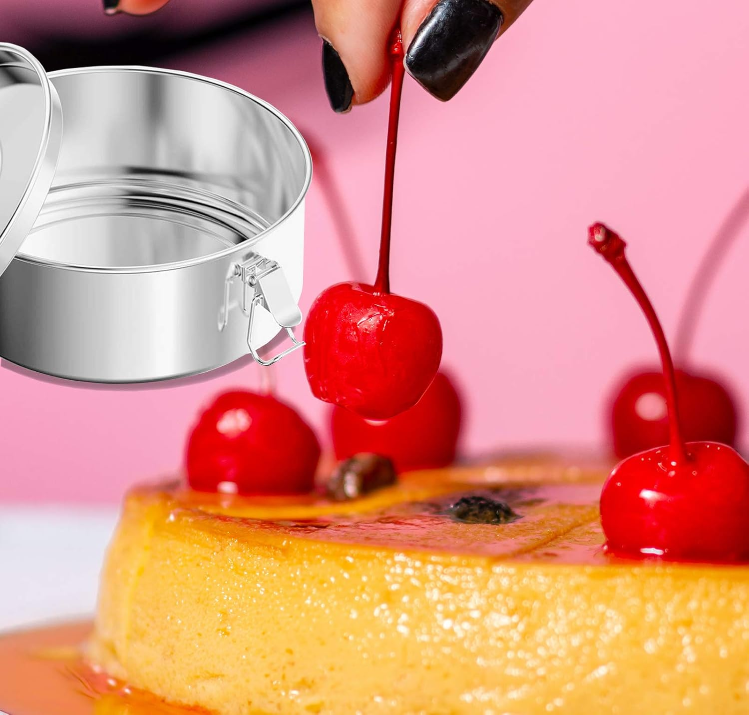 Flan Mold with Lid, Stainless Steel Flan Pan for Instant Pot 6QT(3QT, 8QT Avail) - Flanera Flan Maker Come with Rack and Spatula image number 5