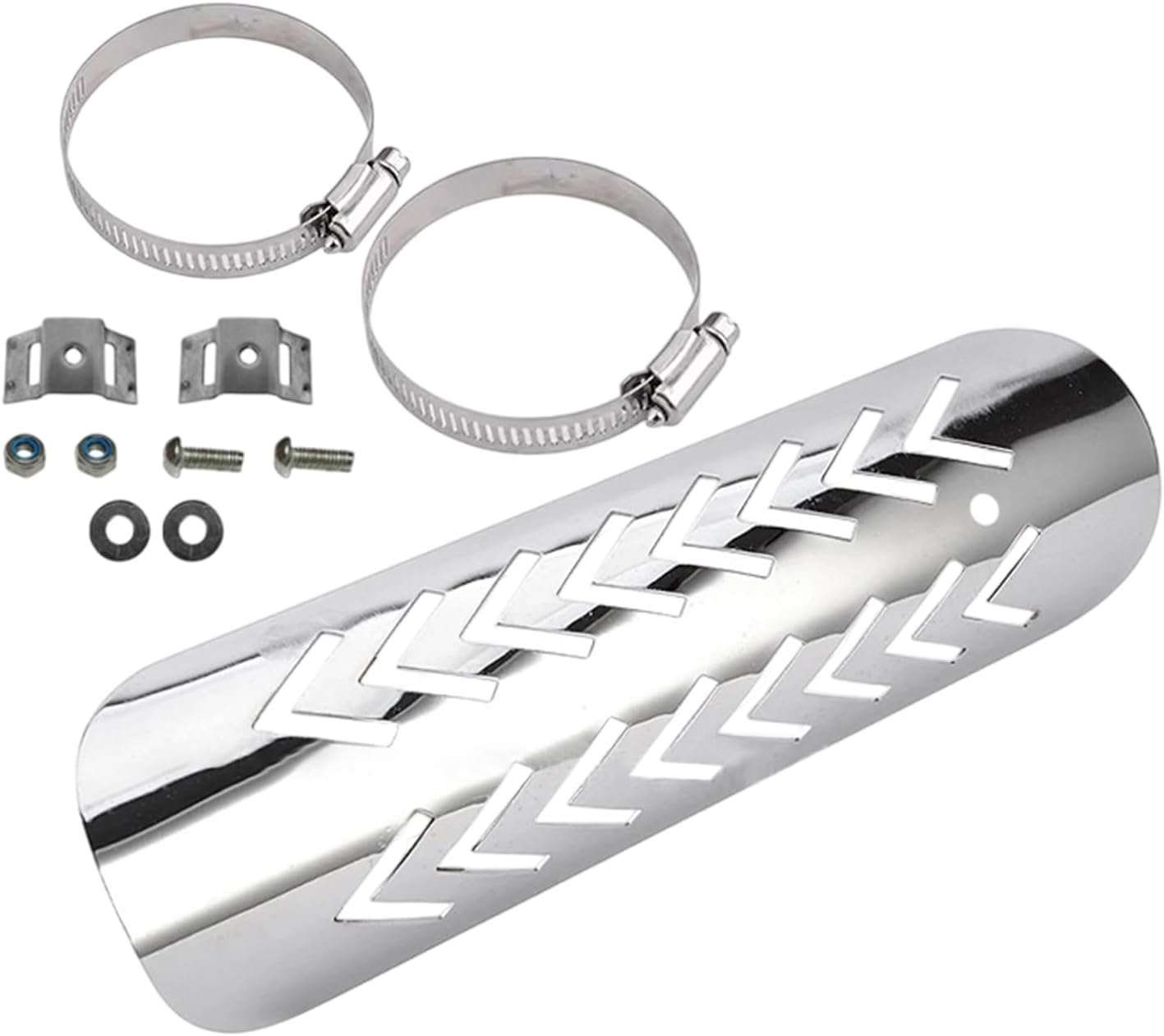 Motorcycle Exhaust Heat Shield | Anti-Scald Pipe Heat Protector,Non-Slip, Quick-Install, Abrasion-Proof Motorbike Accessories for Long-Distance Touring - Black image number 7