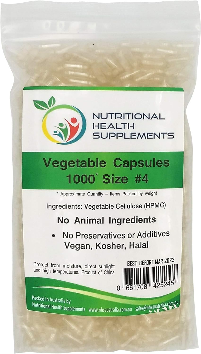 1000 Size 4 Empty Clear Veggie Caps Vegetable Vegetarian Vegan Capsules image number 2