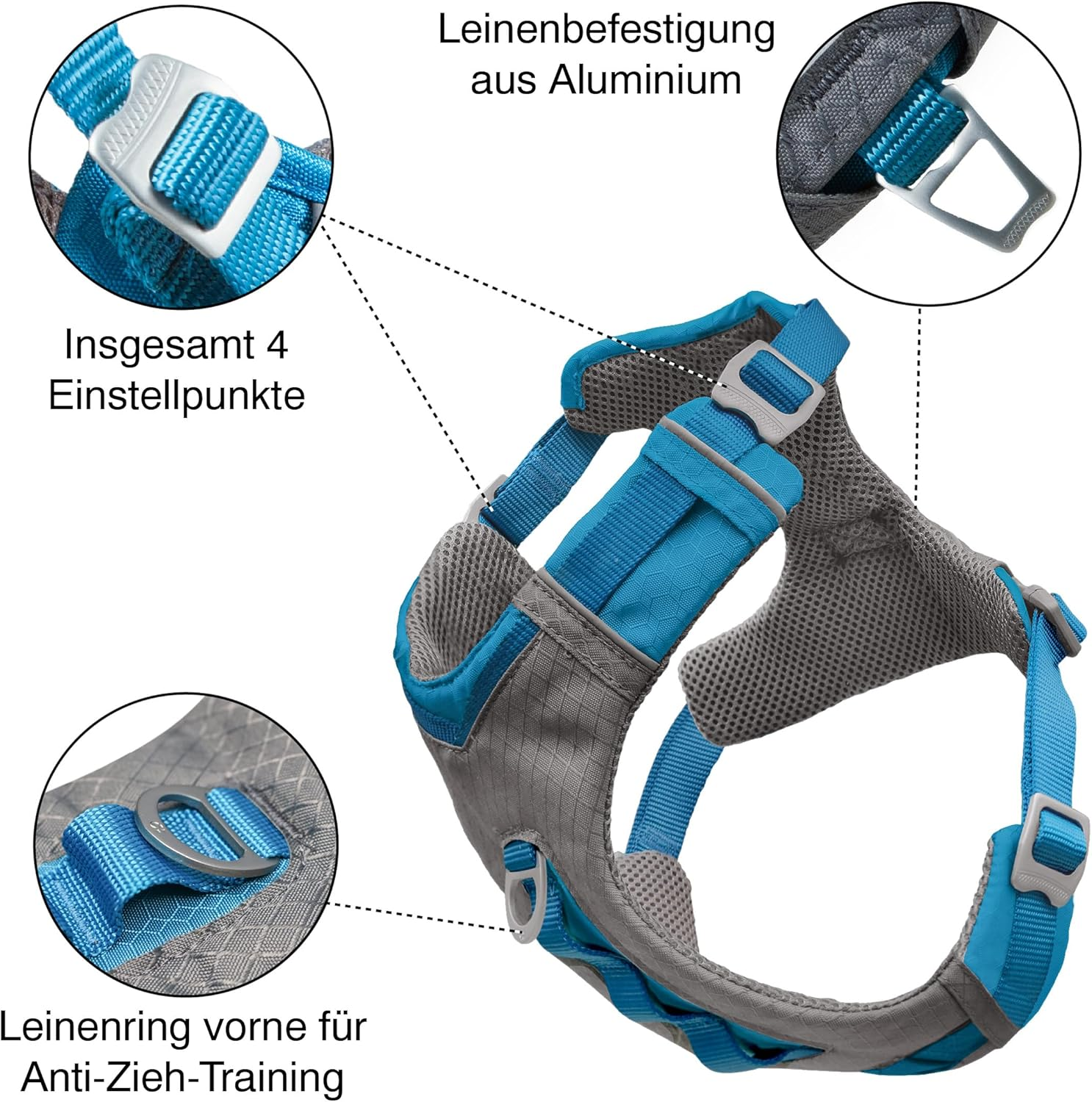Kurgo Kurgo Journey Air (TM) Dog Running Harness, Dog Walking Harness, Dog Hiking Harness, Dog Harness, Red/Grey, Large, L image number 4