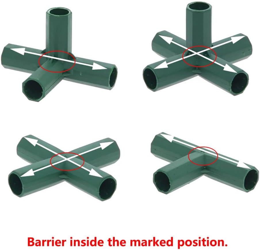 15 Pcs Greenhouse Frame Connector, 16Mm 5 Types Garden Framework Cages Corner Connectors for Grape Trellis Sunscreen Shed Gardening image number 2