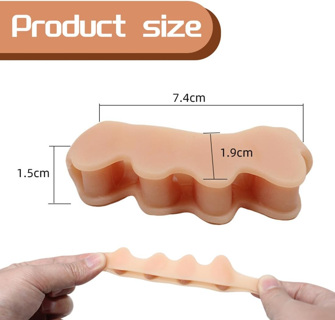 IEBTAWN 4 Pairs of Gel Toe Separators for Overlapping Toes, Toe Spacer, Silicone Toe Separator, Hallux Valgus, Correction of Bunions, Toe Separator, to Relieve Bunions, Hammer Toes, Hallux Valgus image number 3