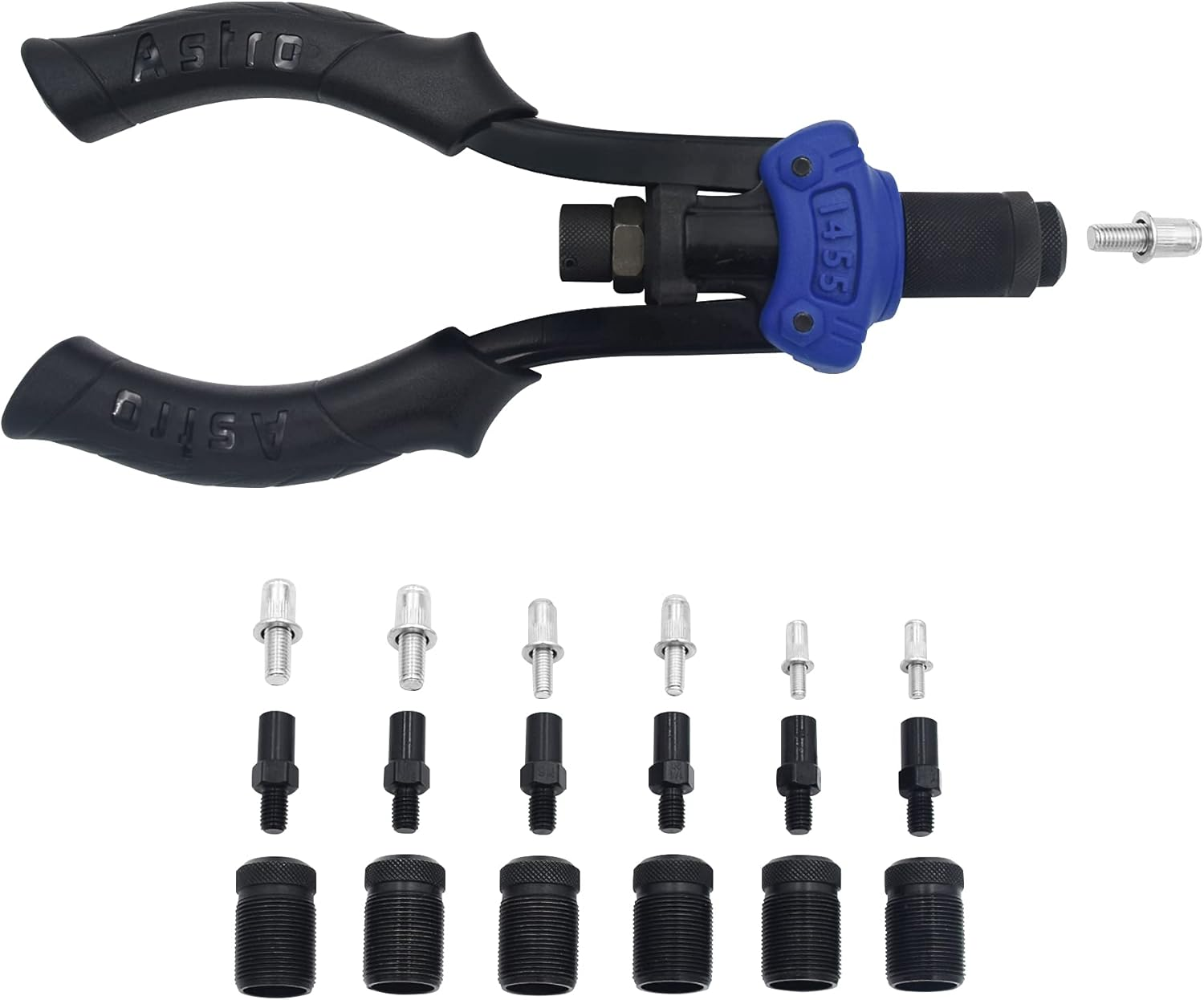 Astro Tools 1455 Hand Rivet Stud Setter Kit - Metric & SAE with Rivet Studs,Multicoloured image number 2