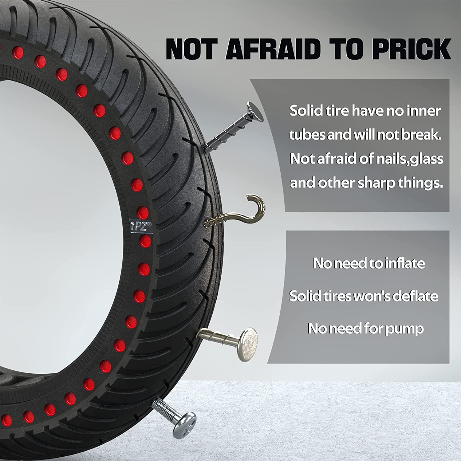 1PZ TR1-R85 8.5 Inch Solid Tires Wheel'S with 1 Installation Tools Replacement for Xiaomi Mijia M365 Gotrax GXL XR V2 Electric Scooter