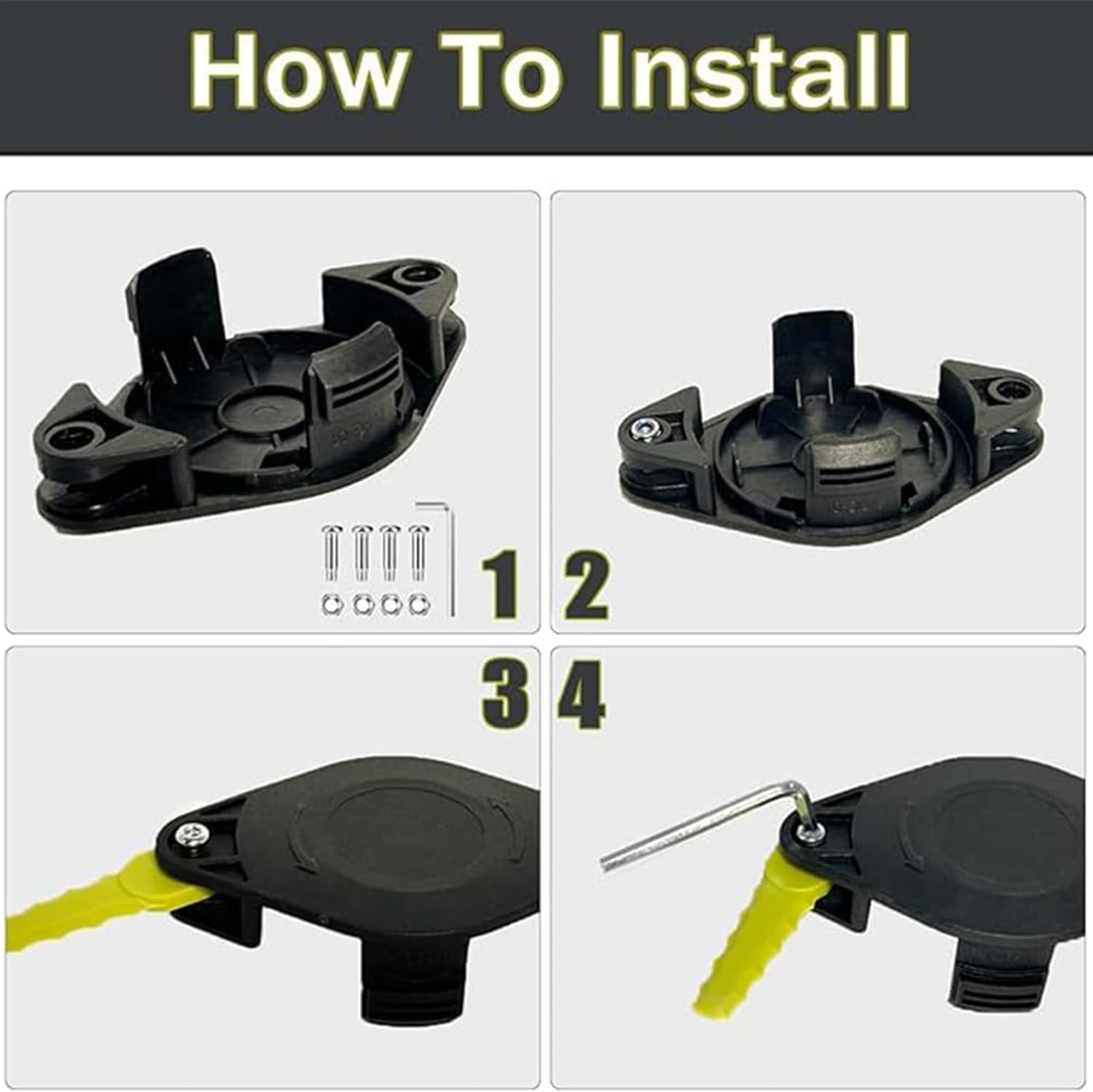 Weed Eater Bladed Head, Compatible with ACFHRL2&AC14RL3A,RYOBI ONE Head 18V, 24V, and 40V RY40210, RY40210A Trimmers with 10 Quickload Blades (1+10+4) image number 4