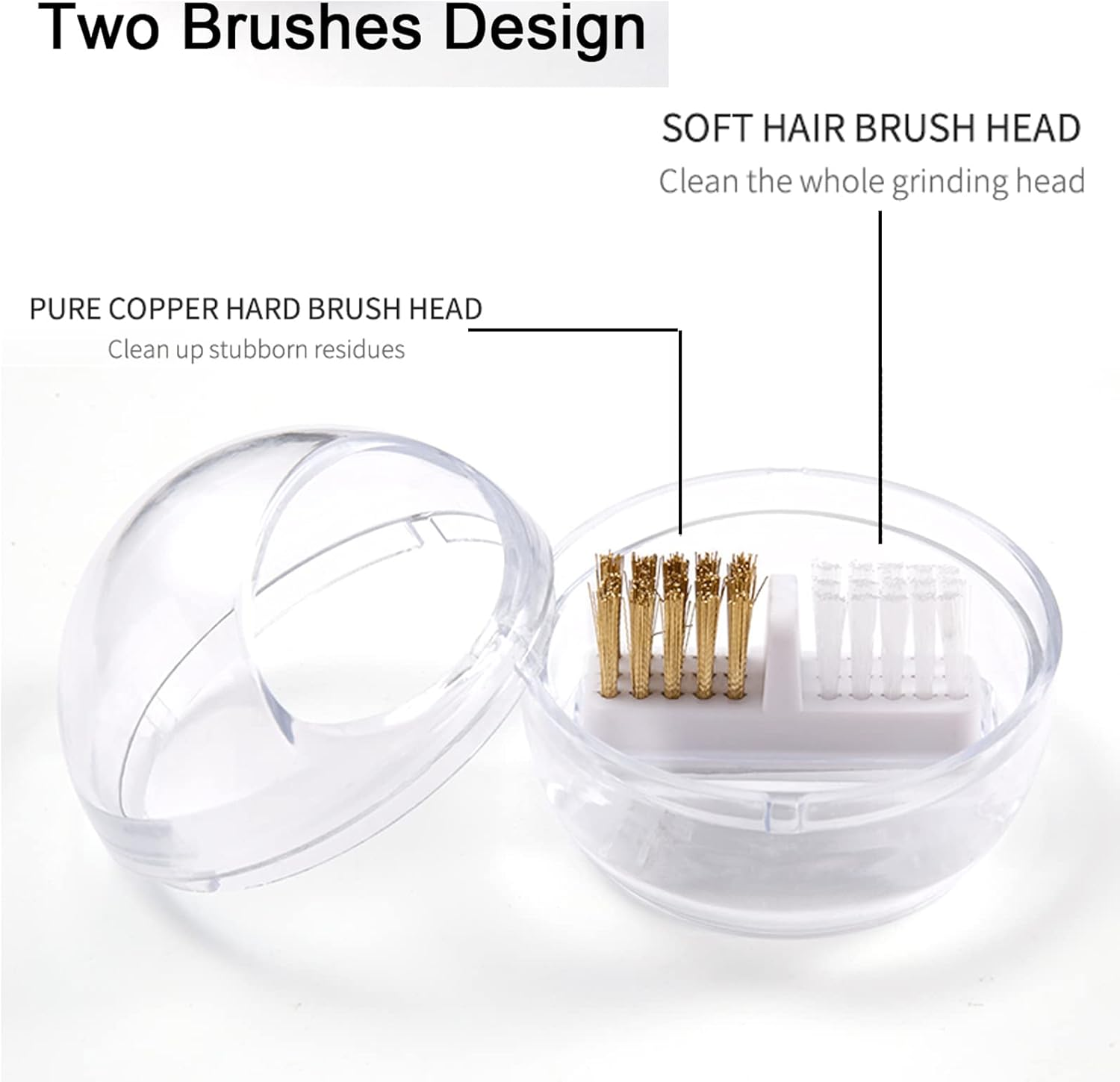 LXIANGN Nail Drill Bits Cleaning Brush Case Cleaner Tool with Clear Cover,Nylon Wire & Steel Wire for Cleaning Carbide/Ceramic Nail Drill Bits,Anti-Splash Design, Removable, Washable