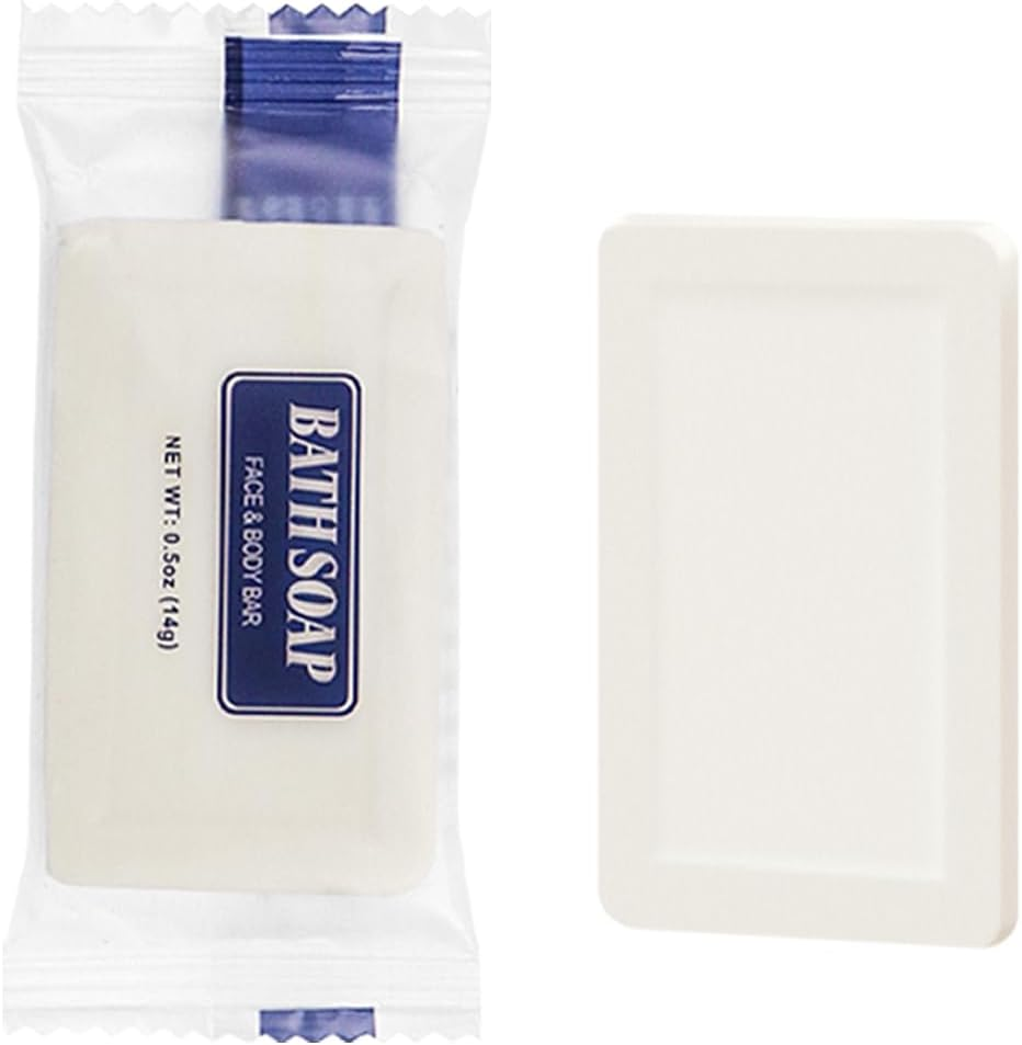 Slequipo Bulk Bar Soap, 100 Pack Mini Soap Bars Bulk Individually Wrapped, 0.5 Oz Travel Soap Small Hotel Soaps Travel Size Toiletries for Hotel Bathroom image number 1