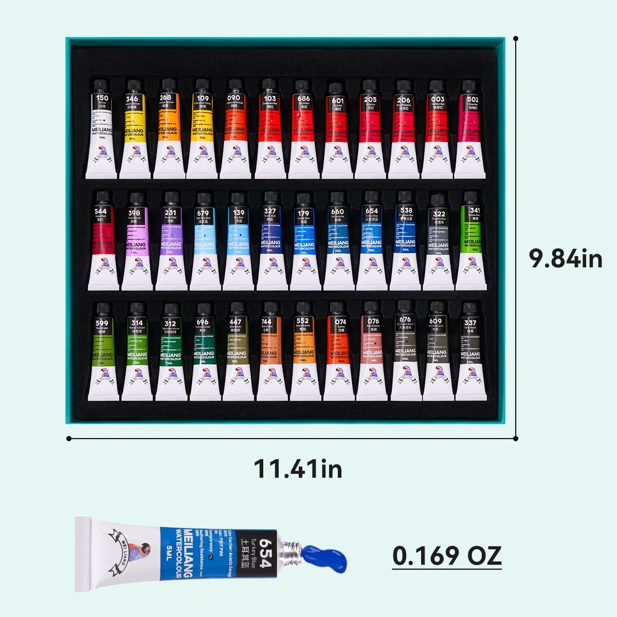 Meiliang Watercolor Paint Set 36 Vibrant Colors 5Ml / 0.17 Fl Oz Tubes, Watercolor Tubes with Great Value, Water Color Paints Art Supplies for Adults, Artists & Beginners image number 1