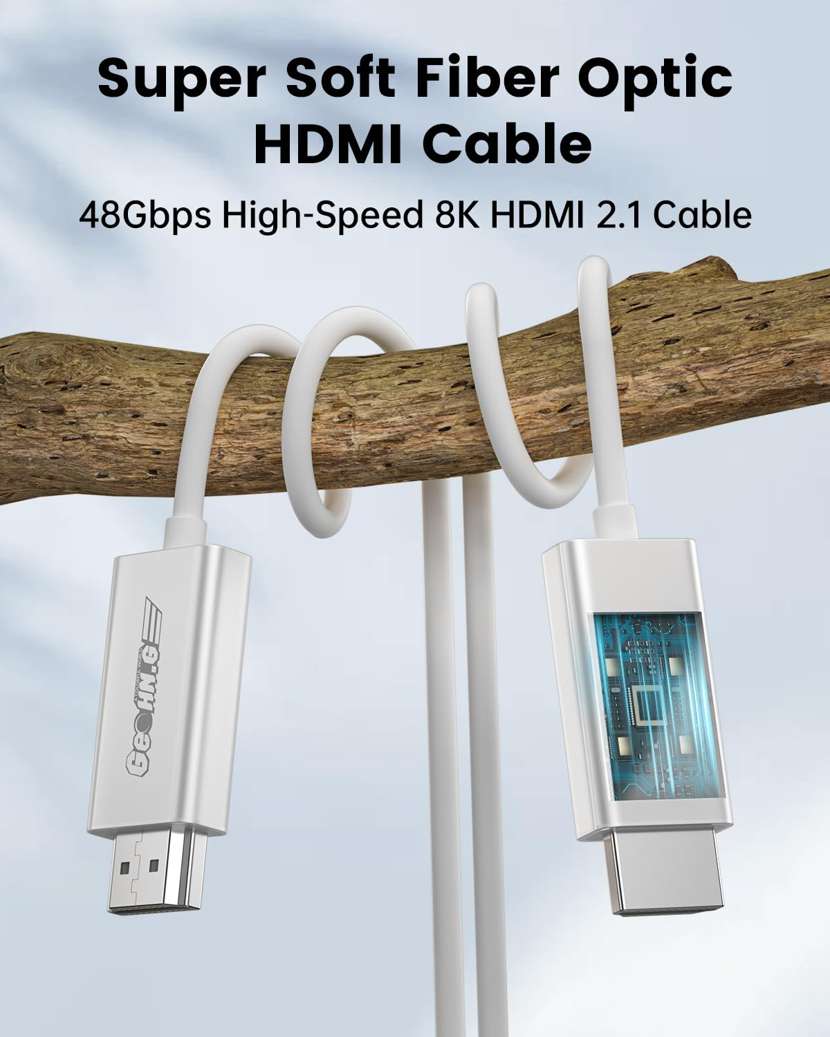 10K 8K Fiber Optic HDMI Cable 1M, 48Gbps 8K60Hz Super Flexible HDMI 2.1 Cable Earc HDR10 HDCP 2.2&2.3 Dolby Dynamic HDR Compatible with Blu-Ray/Roku Tv/Ps5/Hdtv/Soundbar image number 4