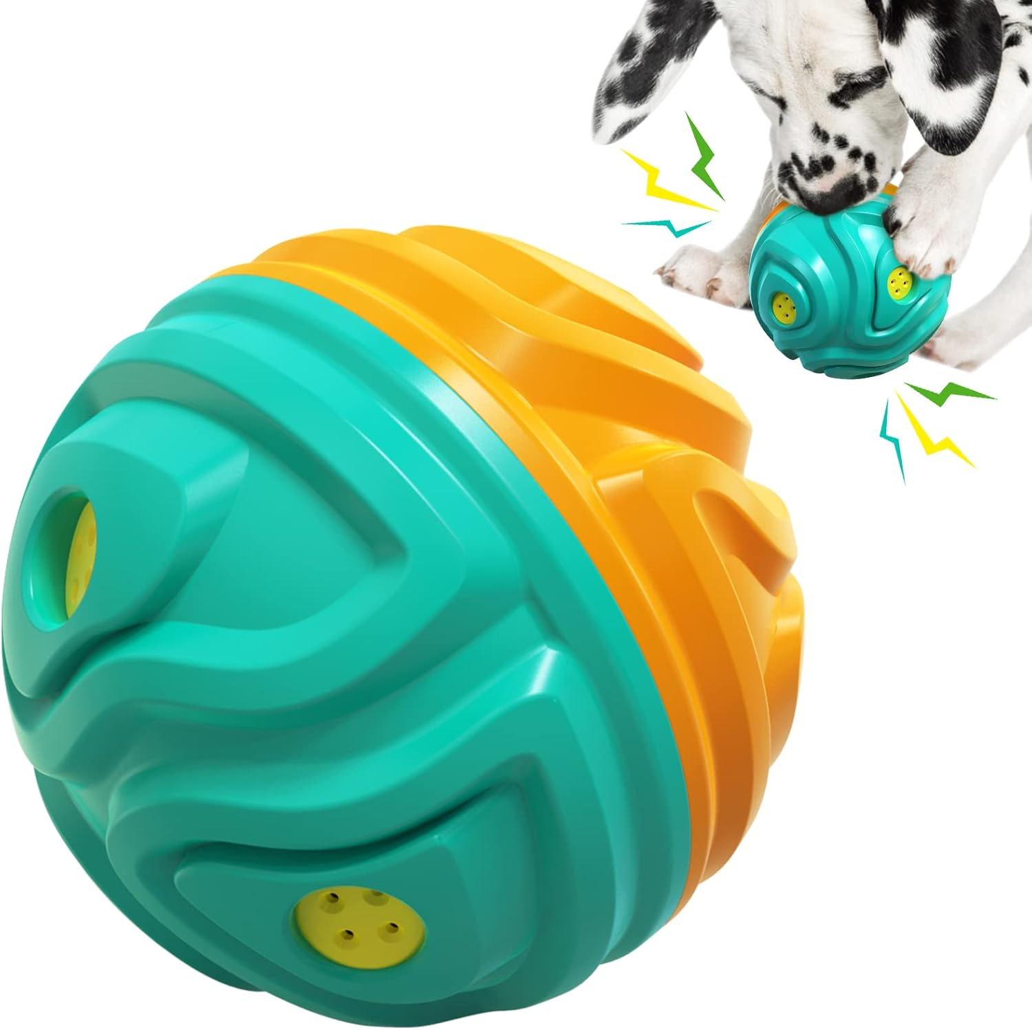 Indestructible Dog Chew Toy Ball, Dog Toys for Aggressive Chewers, Dog Toys to Keep Them Busy, Puppy Teething Toys, Durable Interactive Dog Toys, Stimulating Dog Toys, Squeaky Dog Toys image number 2