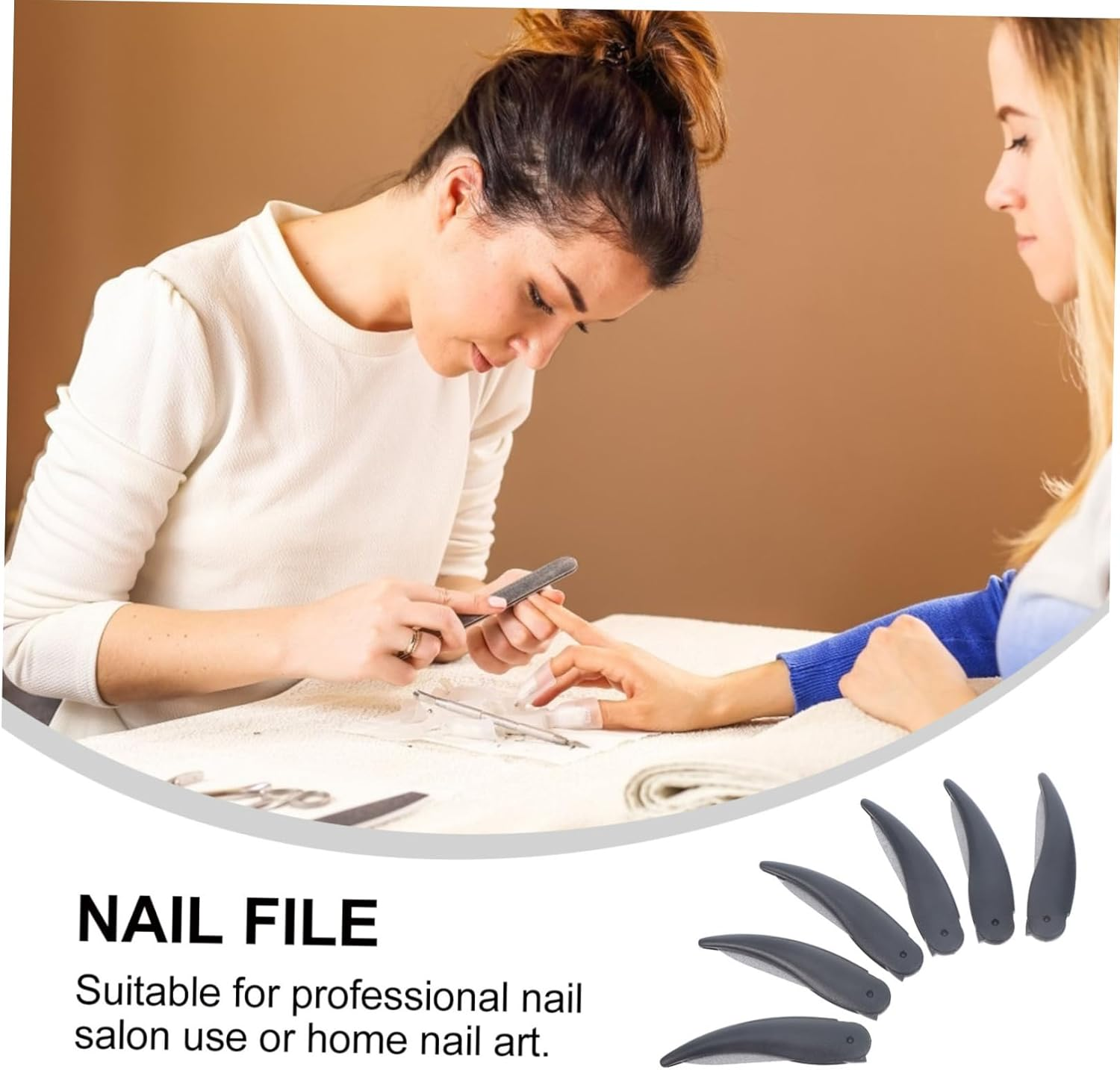 NULYLU 6Pcs Double Sided Nail Files Ox Horn Nail File Polishing Strips Accessories for Women image number 3