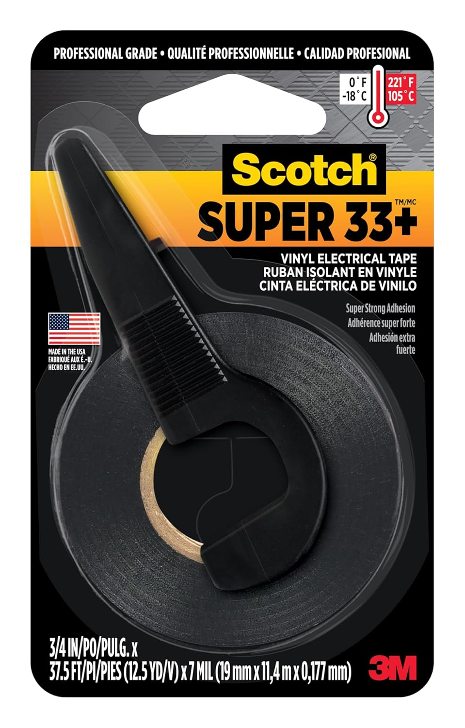 3M Scotch Super 33 plus Vinyl Electrical Tape, .75-Inch by 450-Inch