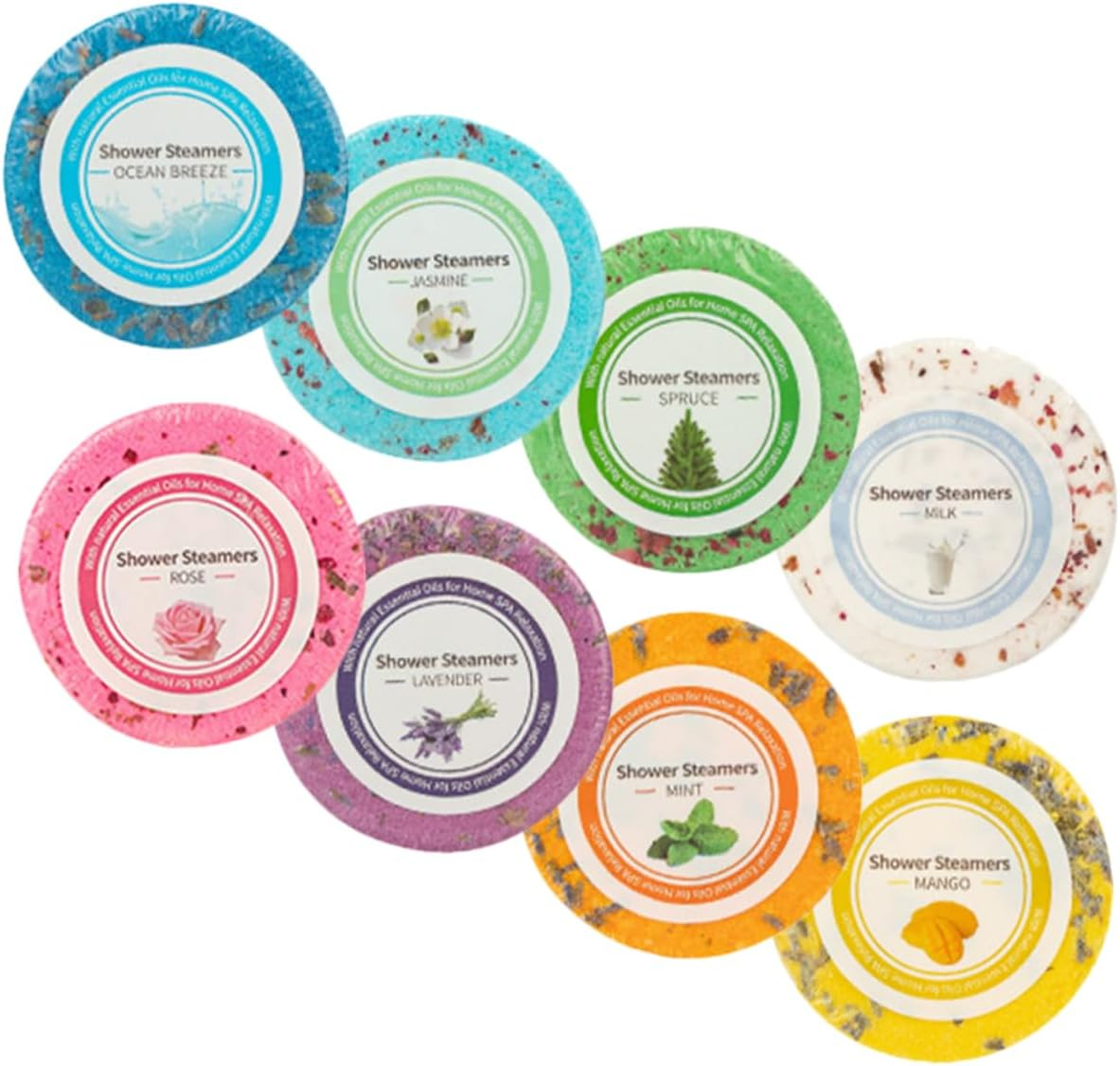 8Pcs Essential Oil Shower Tablets Dried Flowers Nourishing Skin Soothing Aroma Bath Salt Tablets for Home Bathing Self Care image number 6