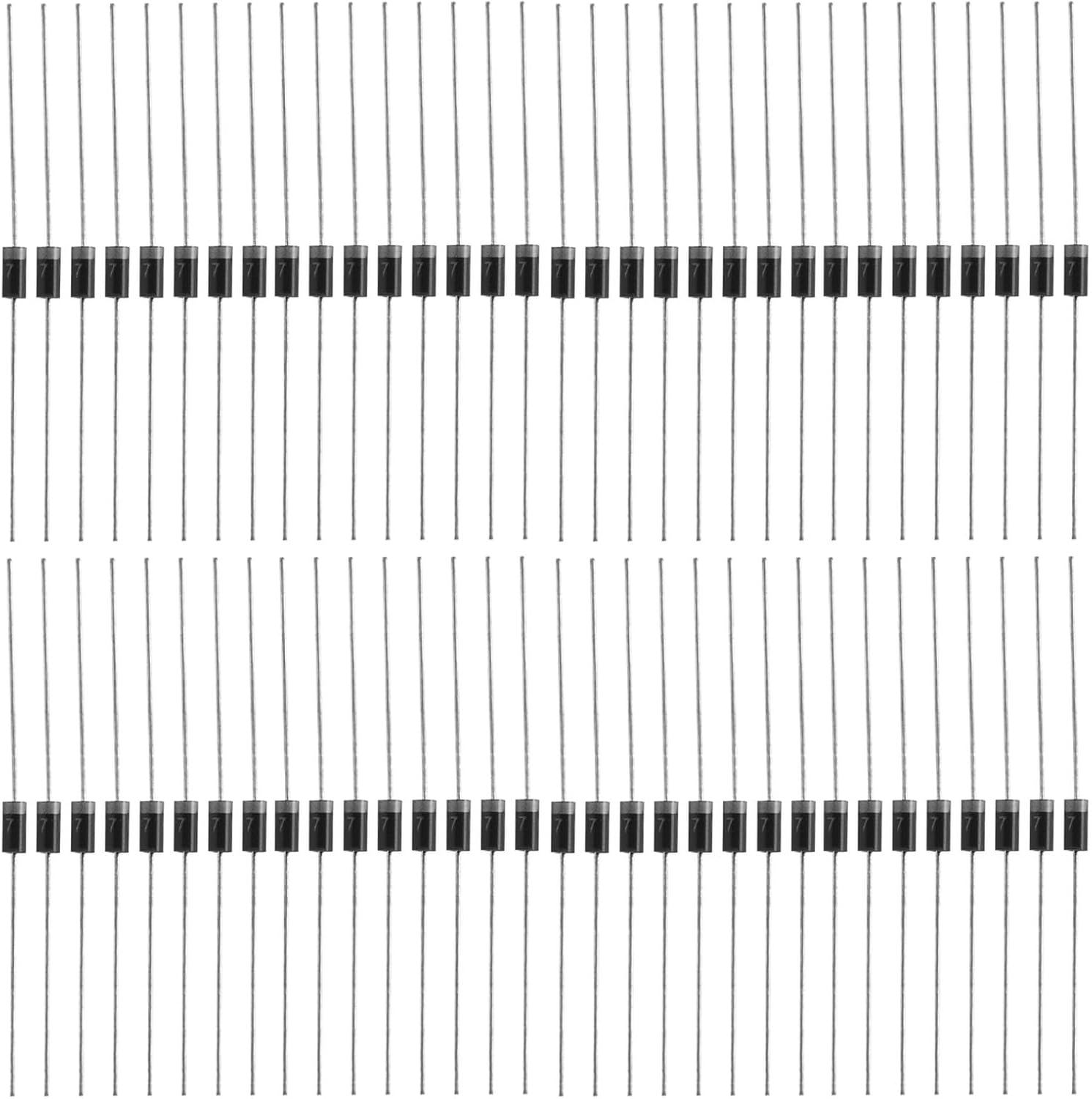 100 Pcs 1N4007 Rectifier Diode, 1A High Voltage Rectifier Diode, DO-41 1N4007 Rectifier Diode, Rectifying Diodes Electronic Diodes image number 1