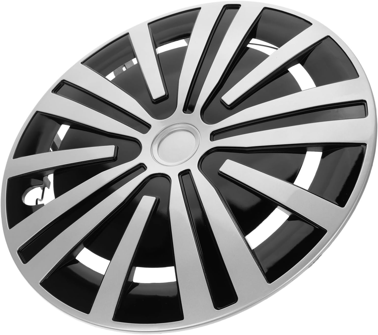 HONMEET Universal 14-Inch Car Wheel Hub Cap Cover Abs Plastic Rim Center Caps Replacement for Truck SUV, Silver Black, Automotive Wheel Accessories for Rim Decoration and Repair image number 4