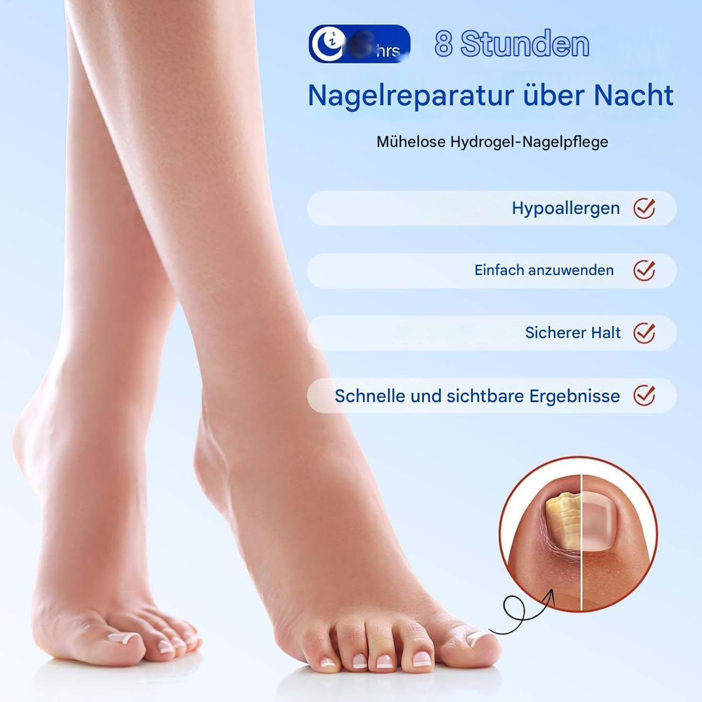 Fungal Nail Patches for Toenails, Nail Health Care Patches, Overnight Toe Nail Treatments for Damaged Nails Foot Nails Repair and Care image number 1