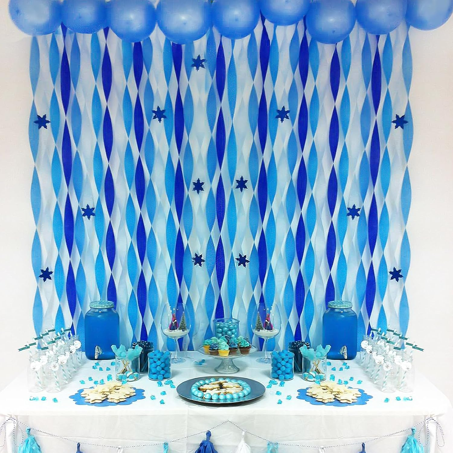 8 Rolls Gradient Blue Crepe Paper Streamer, 4 Colors - 82 Ft Streamers for Wedding, Birthday, Baby Shower, Graduation, Bridal Shower image number 6