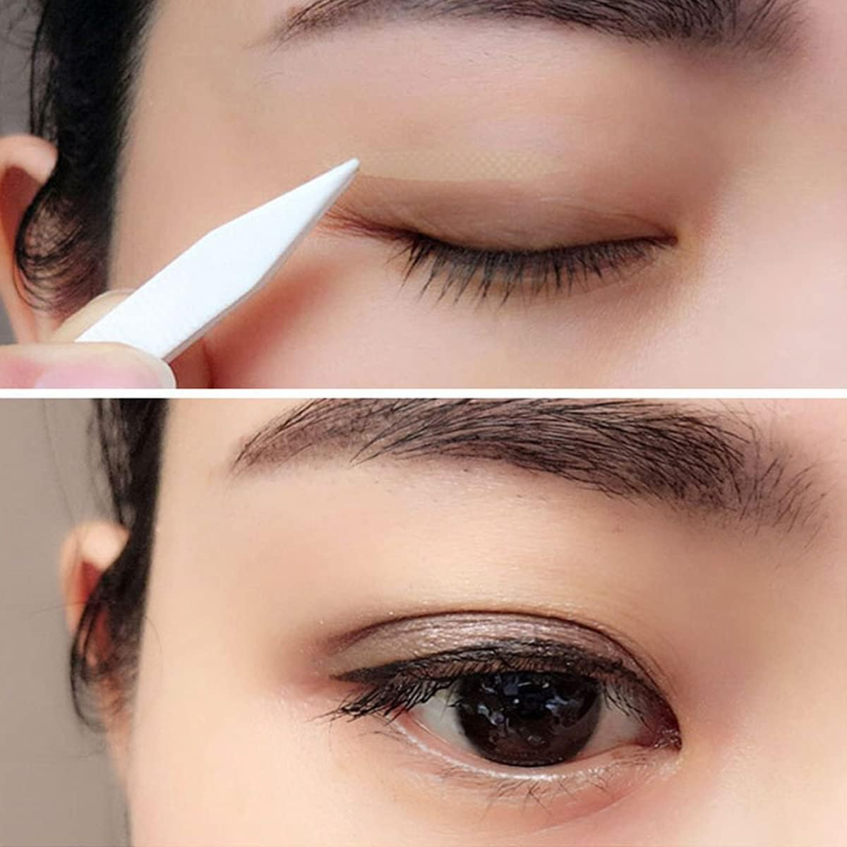 800Pcs Invisible Double Eyelid Tape, Self-Adhesive Waterproof Eyelid Lift Strips with Tweezers and Y-Fork for Heavy Hooded Droopy Lids, Breathable Nude Lace Style Eyelid Stickers for Women image number 2