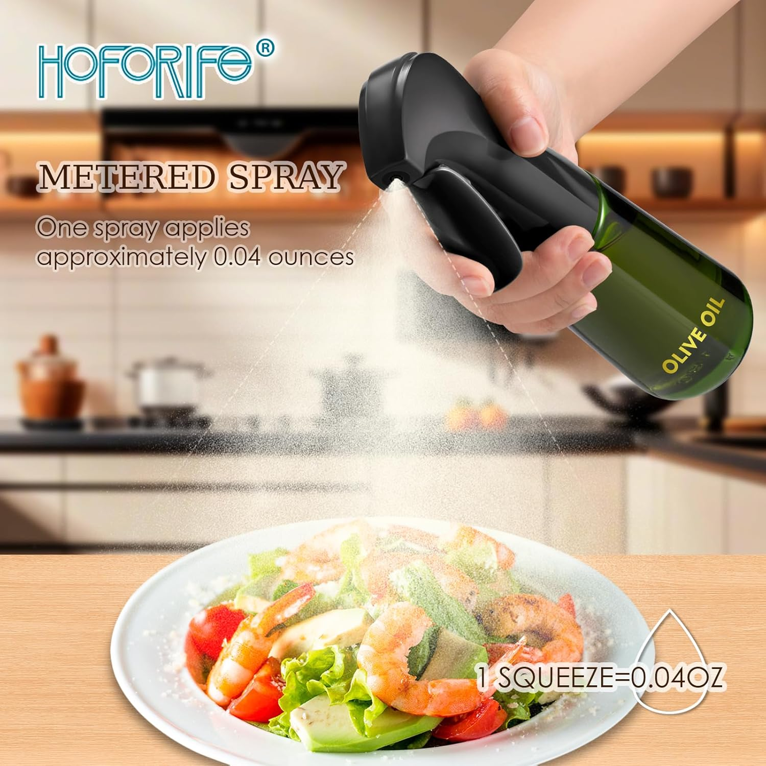 7Oz Glass Olive Oil Sprayer Bottle for Cooking, Oil Mister Spray Dispenser Bottle with Portion Control for Kitchen (Green, Light Blockage) image number 3