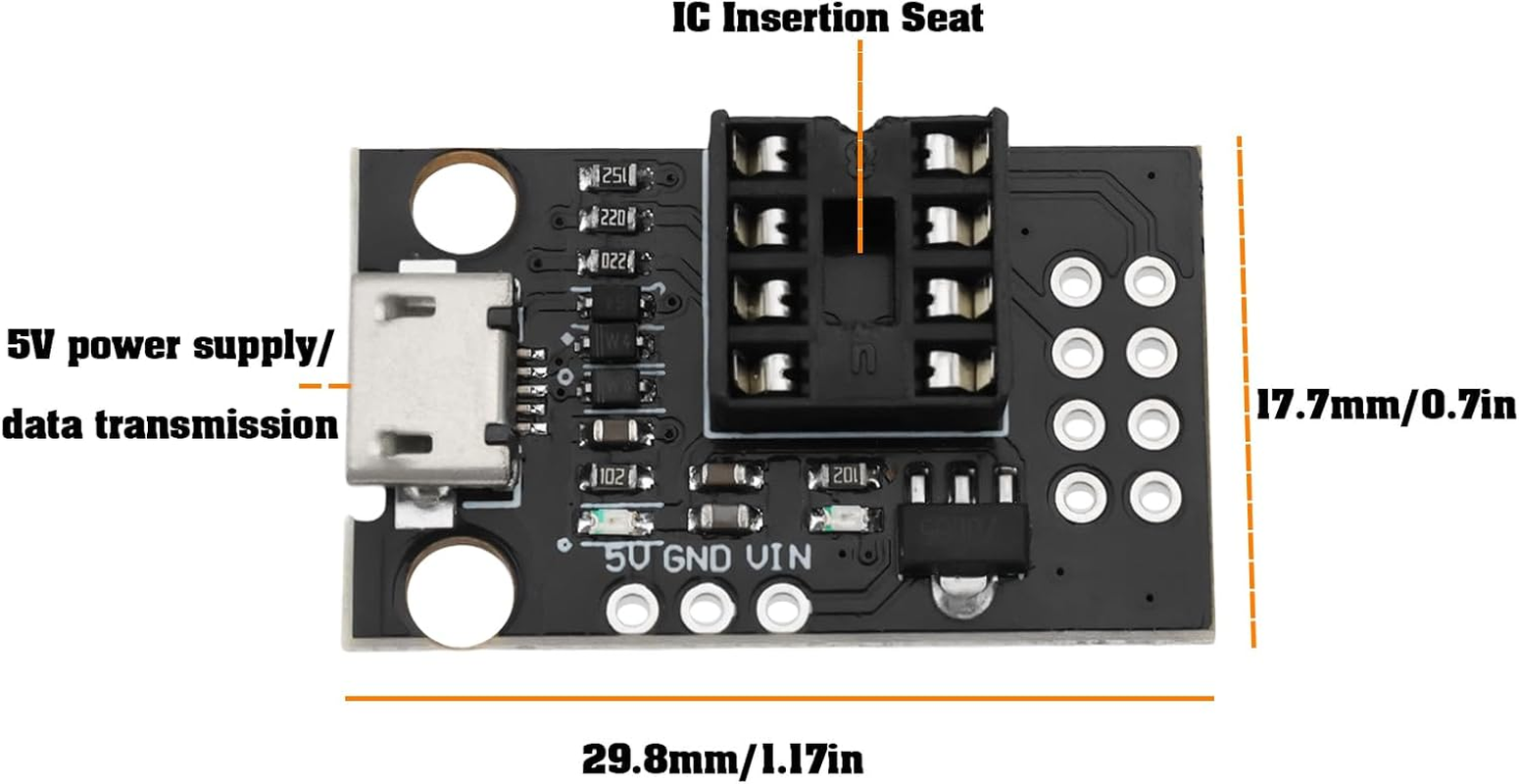 YINETTECH 4Pcs ATTINY85 Micro USB Development Board Compatible with Attiny13A Attiny25 Attiny45 Attiny85 image number 3
