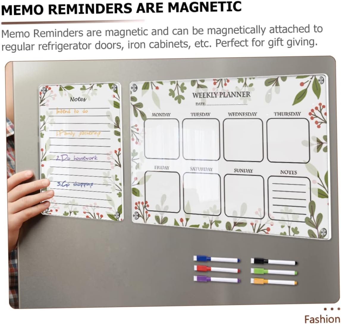 COHEALI Acrylic Magnetic Fridge Dry Erase Board Planning Writing Board for Kitchen image number 5