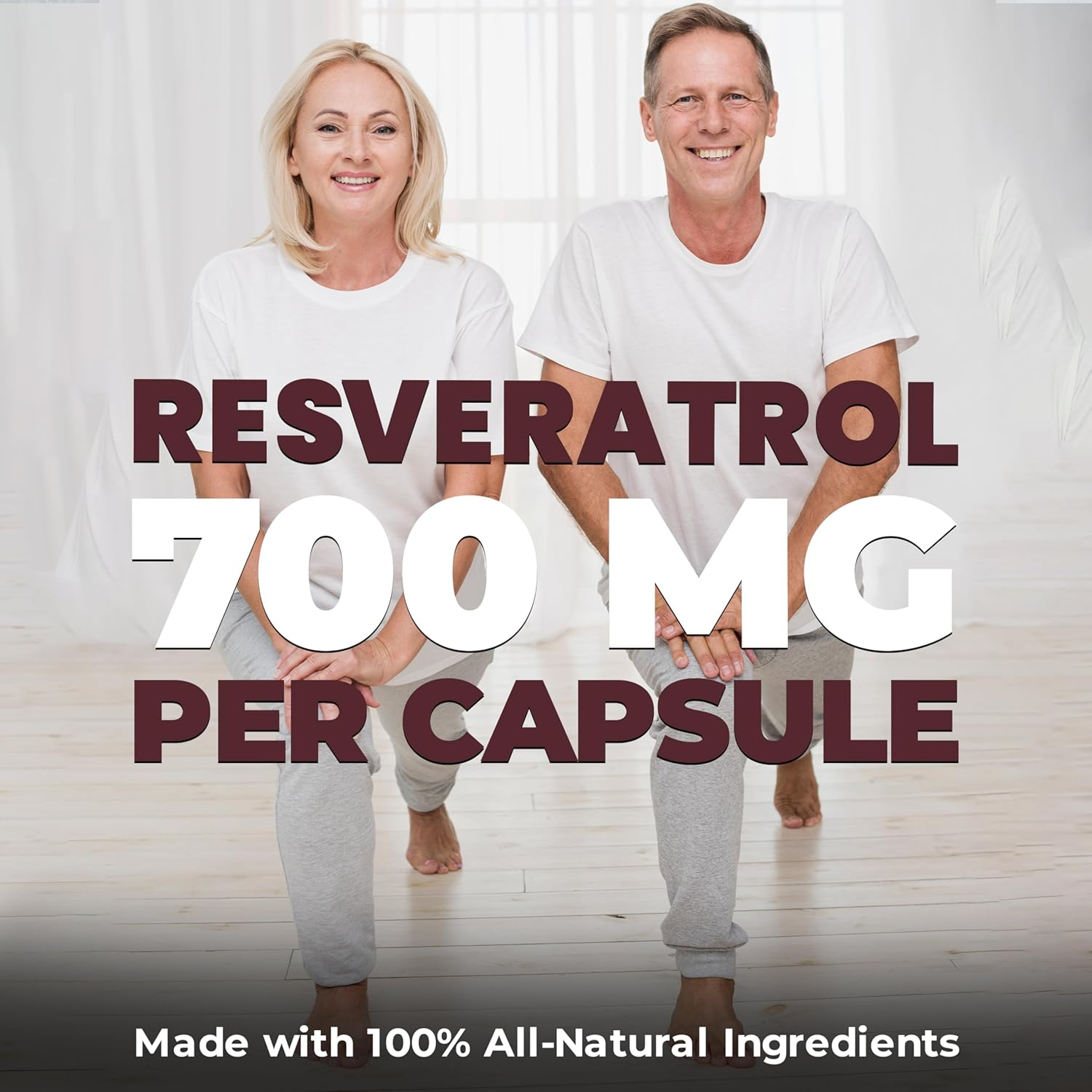 New HIGHEST POTENCY 700Mg RESVERATROL Capsules, 98% Pure Trans-Resveratrol Supplement, Powerful Antioxidant and Anti-Inflammatory Properties. Gut Health, Improved Radiant Skin Supplement for Women and Men, Non-Gmo, Vegan, Gluten Free. 60 Capsules. image number 2