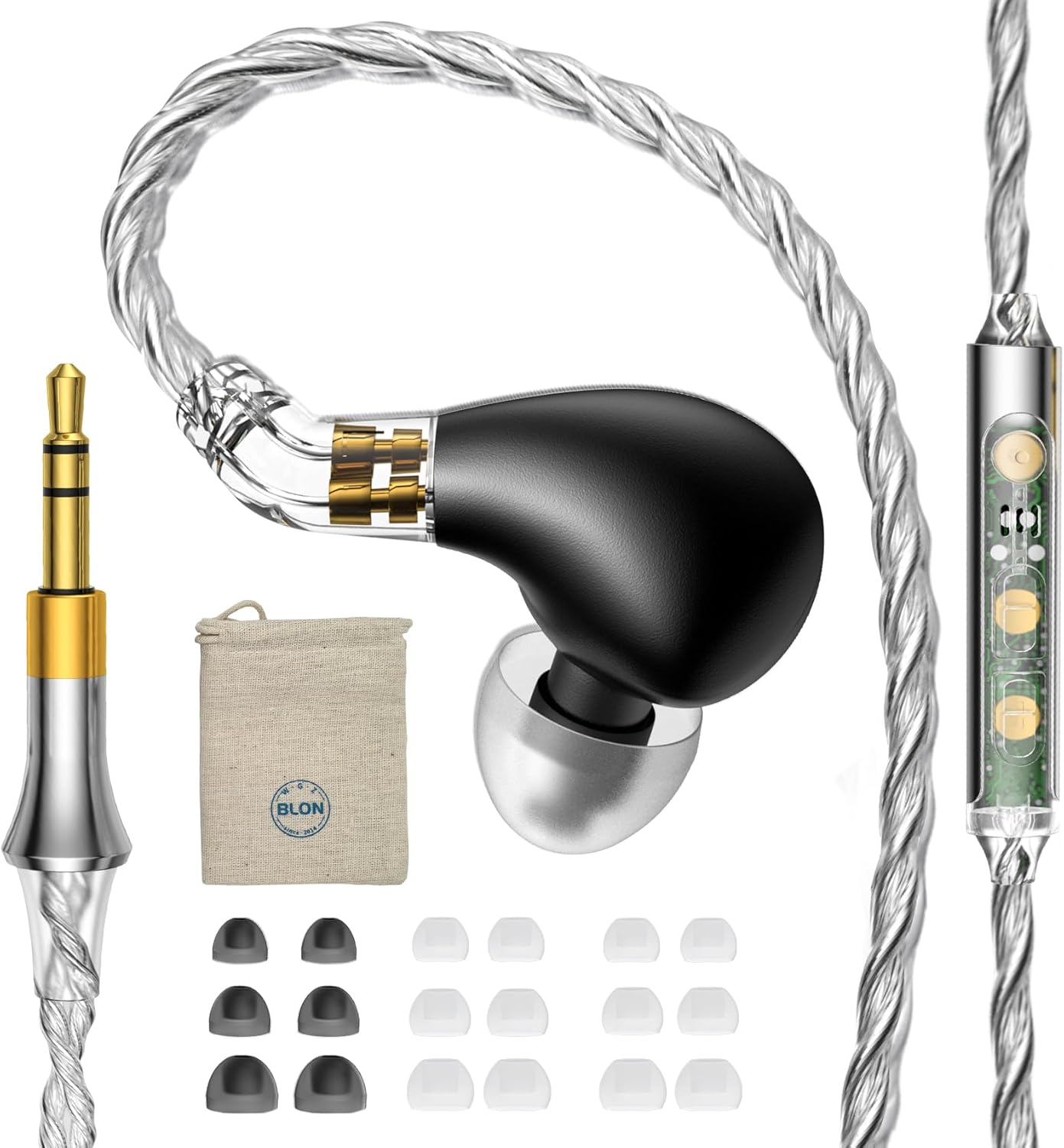 EZ EAR BLON BL03II Hifi in Ear Monitor Upgraded 10Mm Dual Cavity DD In-Ear Earphone IEM with 0.78 2Pin OFC Detachable Cable for Musician Singer Work Gaming Cellphone (With Mic) image number 6