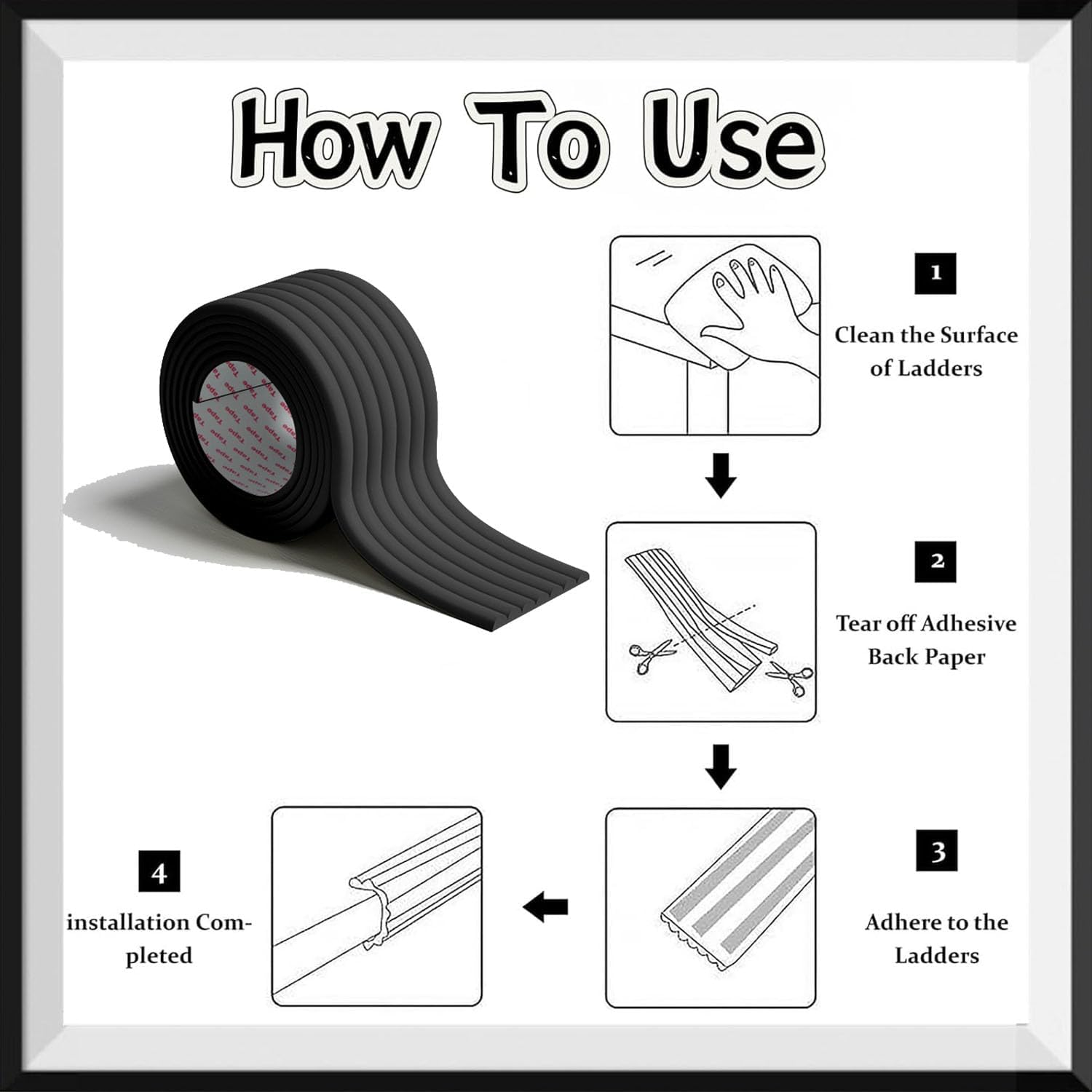 Teething Proofing Crib Covers Bunk Protectors Kit Corner Adhesive Tape Protectors Wallpaper Padding Side Edge Bunk Ladder Bunk Step Cover Protective Foam Cushion Rails (Black) image number 2