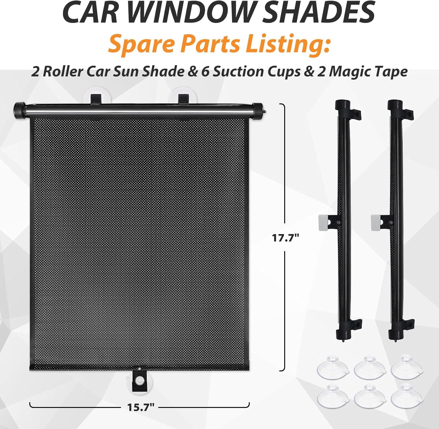 Car Window Shade (2 Pack) Car Roller Sunshade for Side Window,Car Sun Window Shade,Protect Baby Kids and Pets from UV Rays Sun Glare,Suitable for Most Cars,Suv, Trucks,House and Office Window image number 3