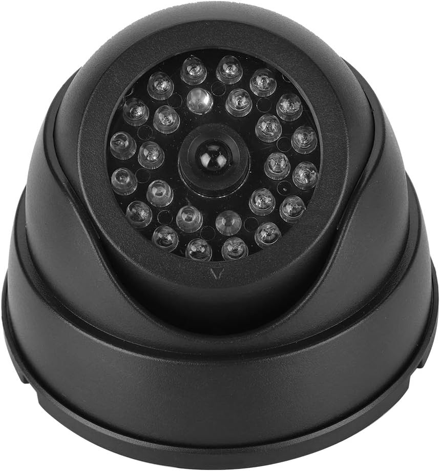 Dummy Camera, MR-18 Dummy Fake Dome Camera CCTV Surveillance Security Camera with 30Pcs IR Leds,Home Security Camera System with Flashing Led,Easy Installation