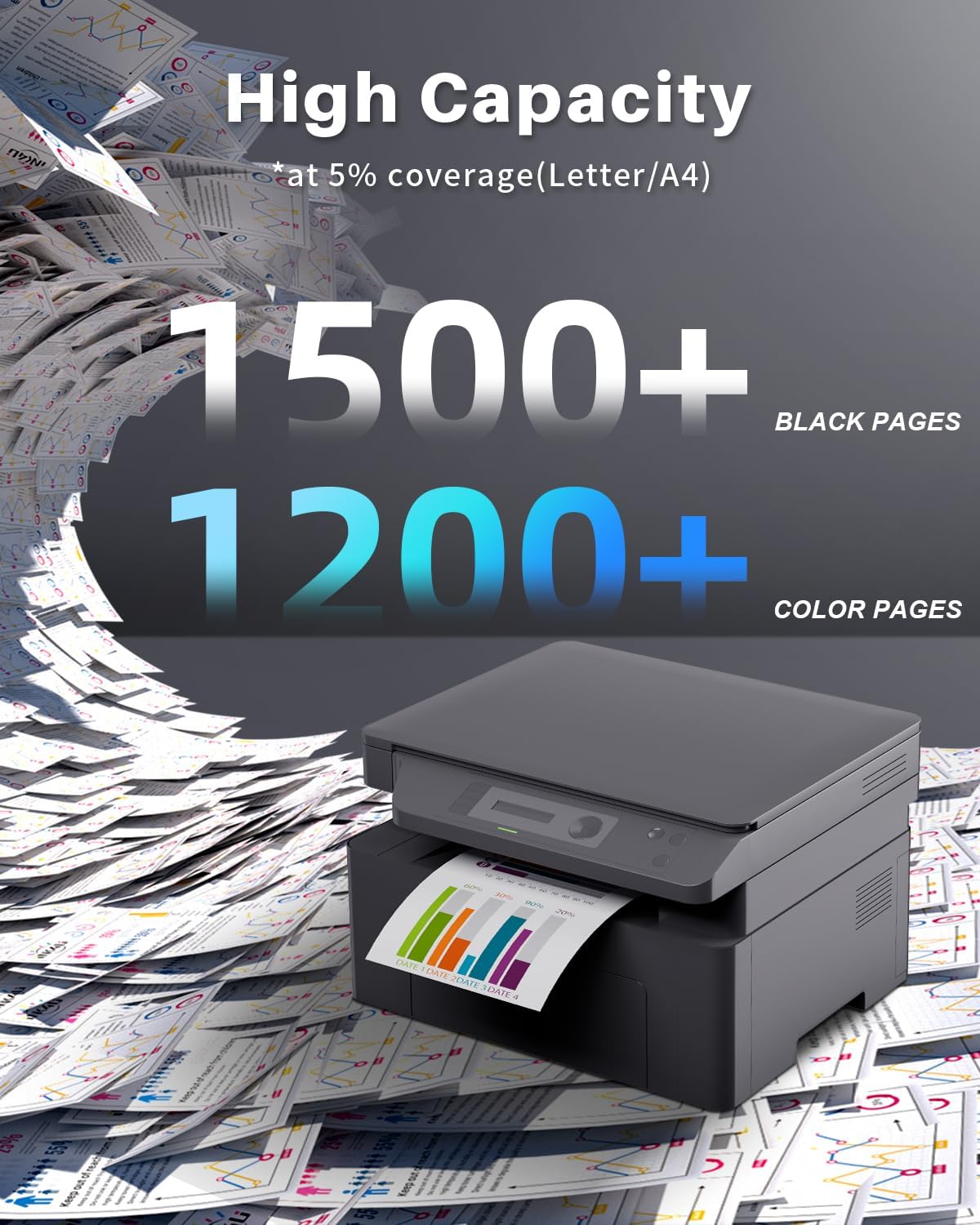 Ink4U TN258 TN258XL Toner Cartridge Replacement for Brother TN258 TN258 XL BK/C/M/Y High Yield Toner Use for MFC-L8390CDW, DCP-L3560CDW, DCP-L3520CDW, MFC-L3760CDW, HL-L8240CDW, HL-L3280CDW, 4 Pack image number 5