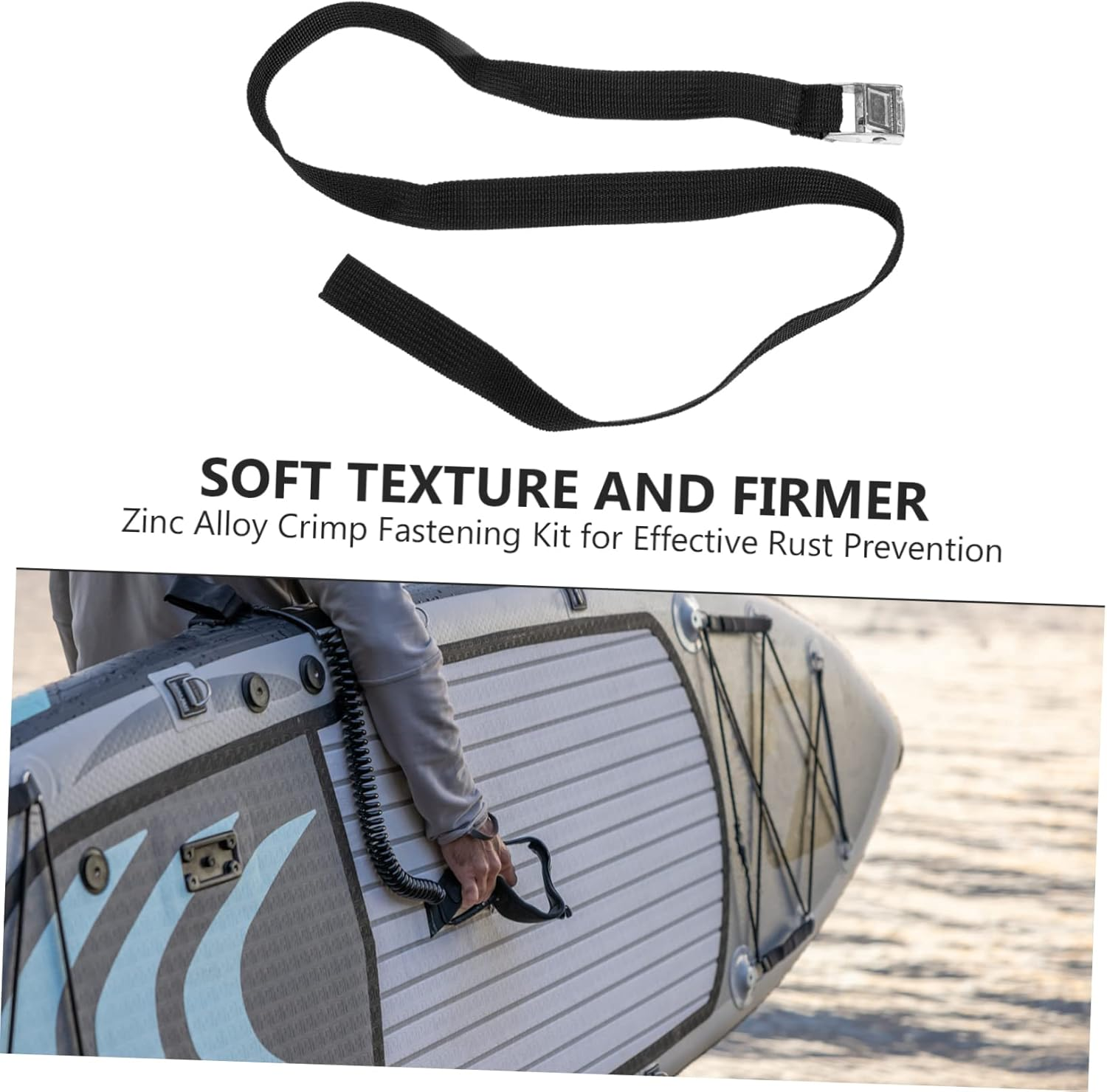 OSOLADY Surfboard Straps Luggage Packing Strap Heavy Duty Buckle 2Pcs Travel Suitcase Fixing Belt for Outdoor Gear image number 6