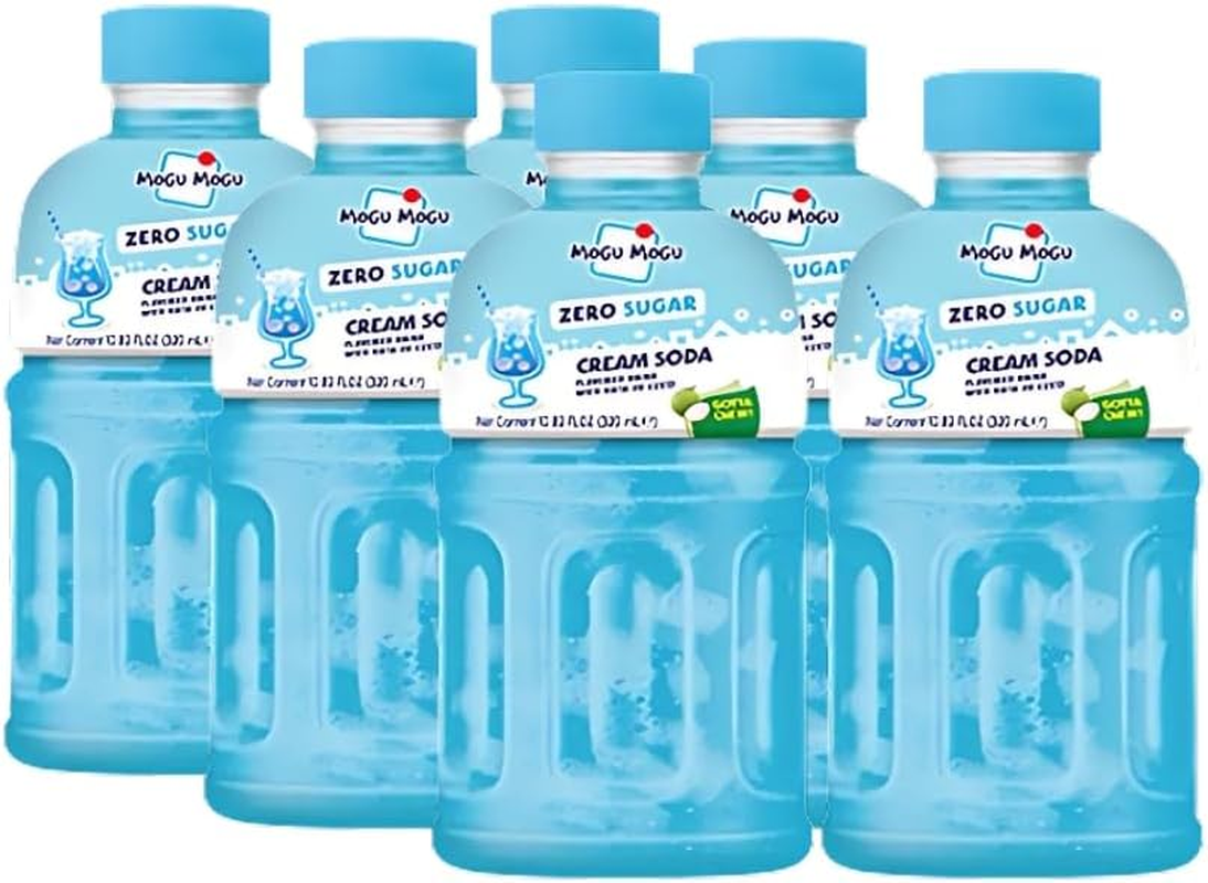 Mogu Mogu Cream Soda Zero Sugar Drink with Nata De Coco 320Ml 6 Pack image number 2