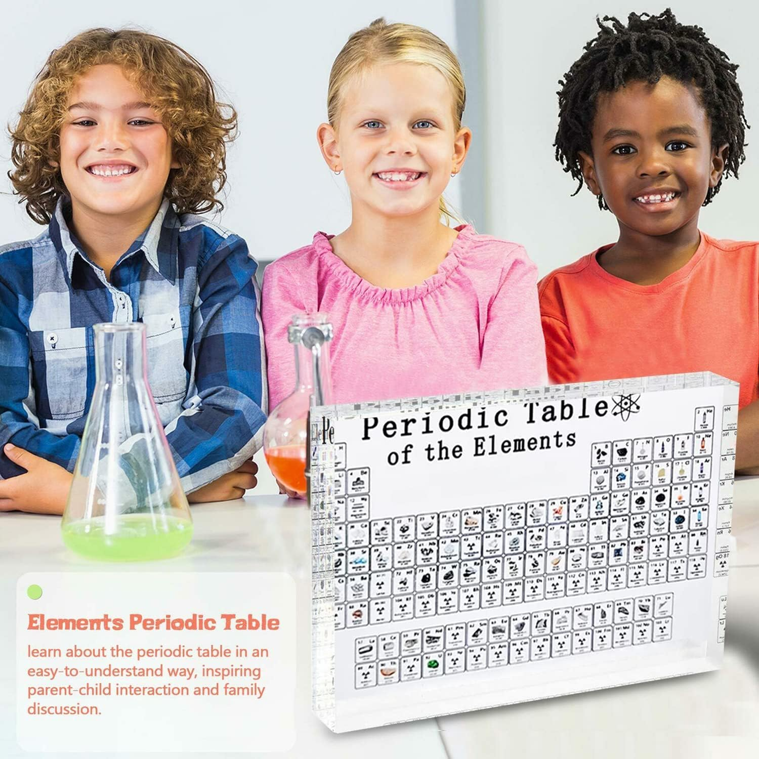Chemistry Periodic Table Display with Elements Acrylic Chemistry Reference Acrylic Board with Eternal Picture inside Prevent Children from Breaking for Students, Teachers (150 * 114Mm)