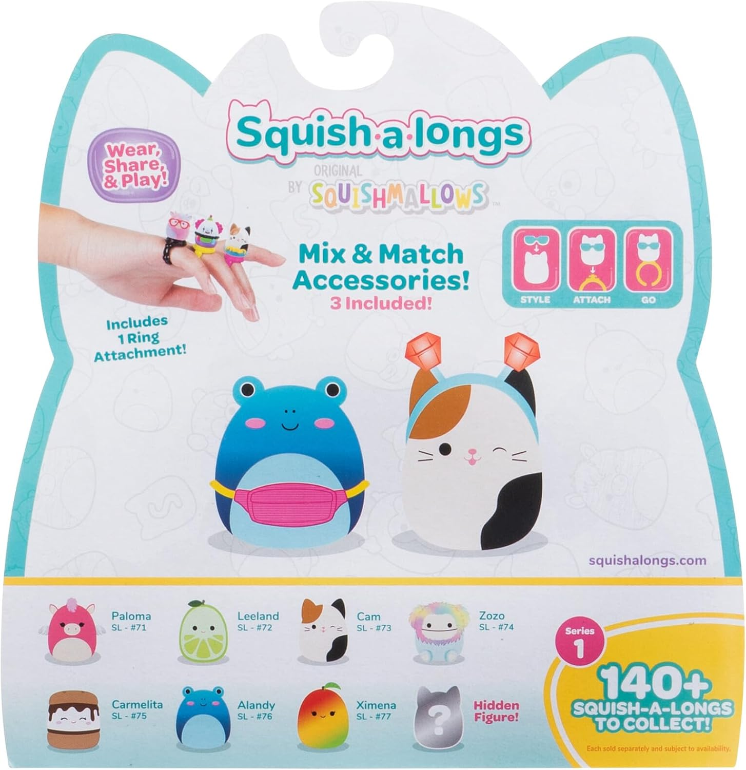 Squishmallows Squishalongs Stuffed Animals and Plush Toys, 2.5 Cm Size, Assorted (Pack of 8) image number 2