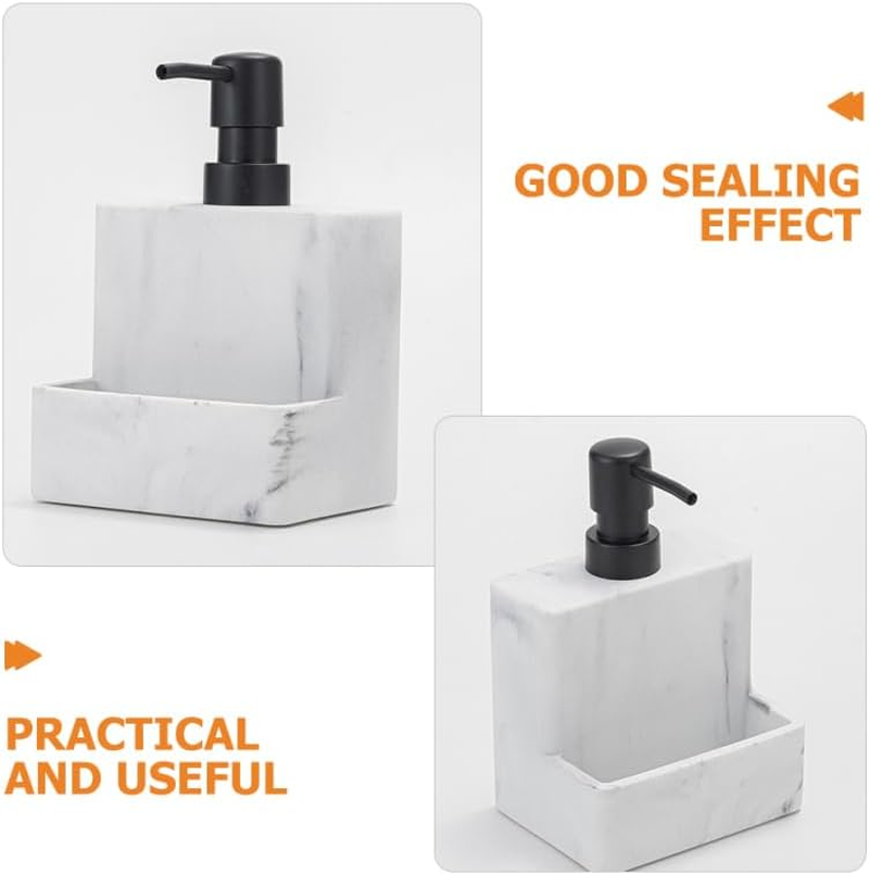 Luxshiny Large Capacity Hand Soap Dispenser with Sponge Holder Refillable Pump Bottle for Bathroom and Kitchen Easy Press Liquid Soap and Lotion Container image number 4