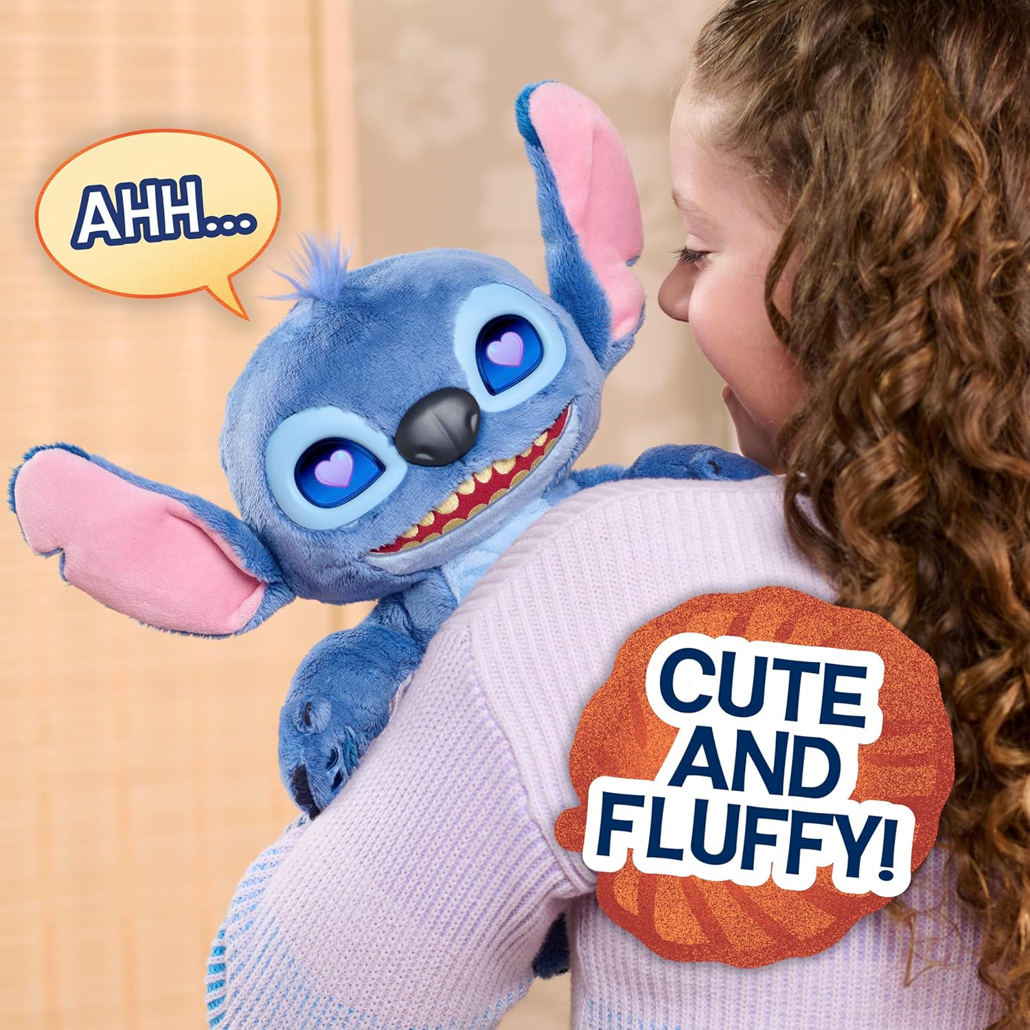 Disney Stitch Many Moods 14-Inch Interactive Plush, 50+ Sounds & Phrases, LCD Eyes, Inspired by Disney'S New Live-Action Lilo & Stitch Movie, Toy for Fans, Girls, Boys, Kids 3+ by Just Play image number 1