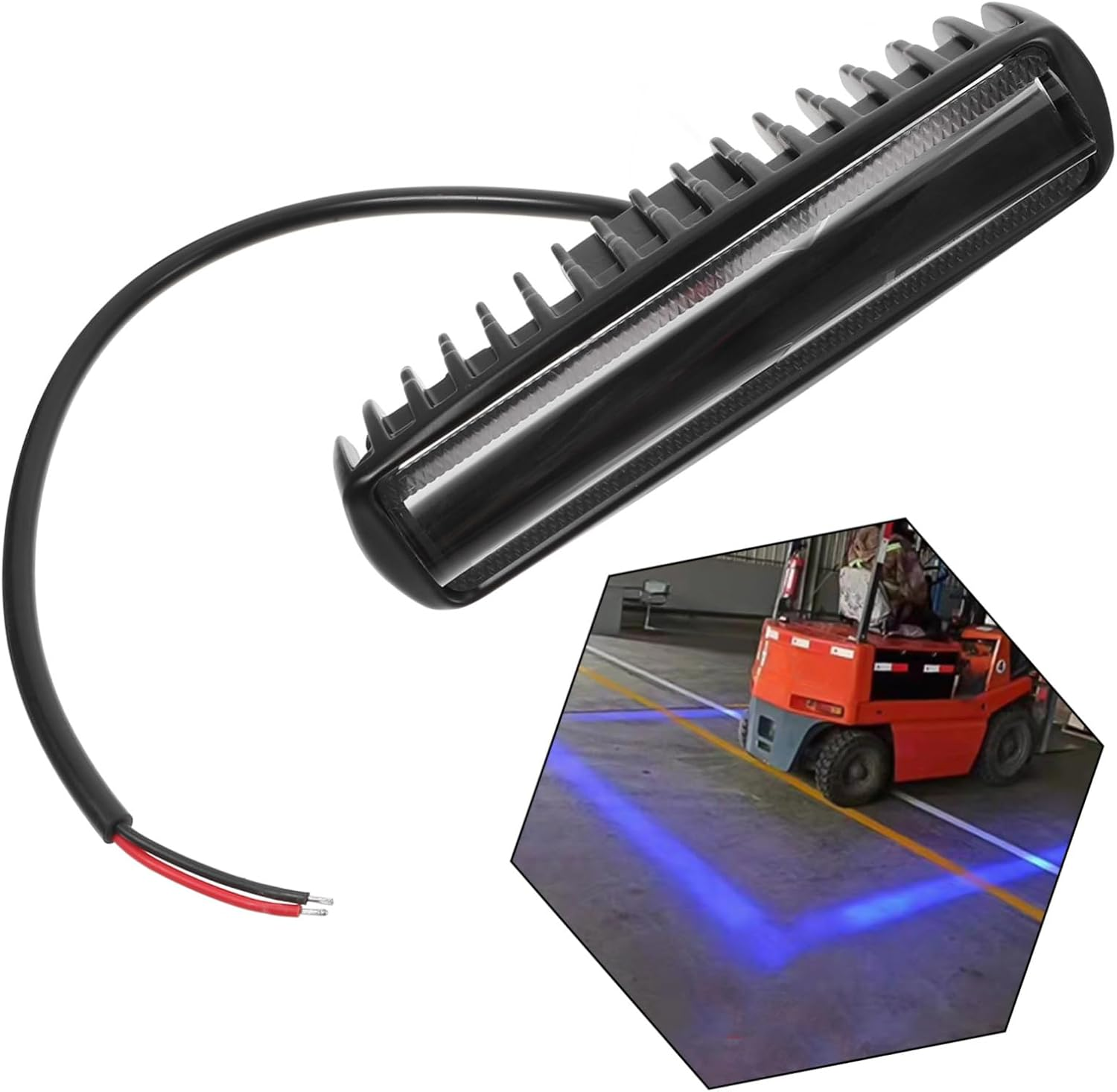 Outanaya Forklift Led Light Bar Blue Working Warning Light Warehouse Safety Spotlight Bar Vehicle Trailer Truck Signal Lamp image number 1