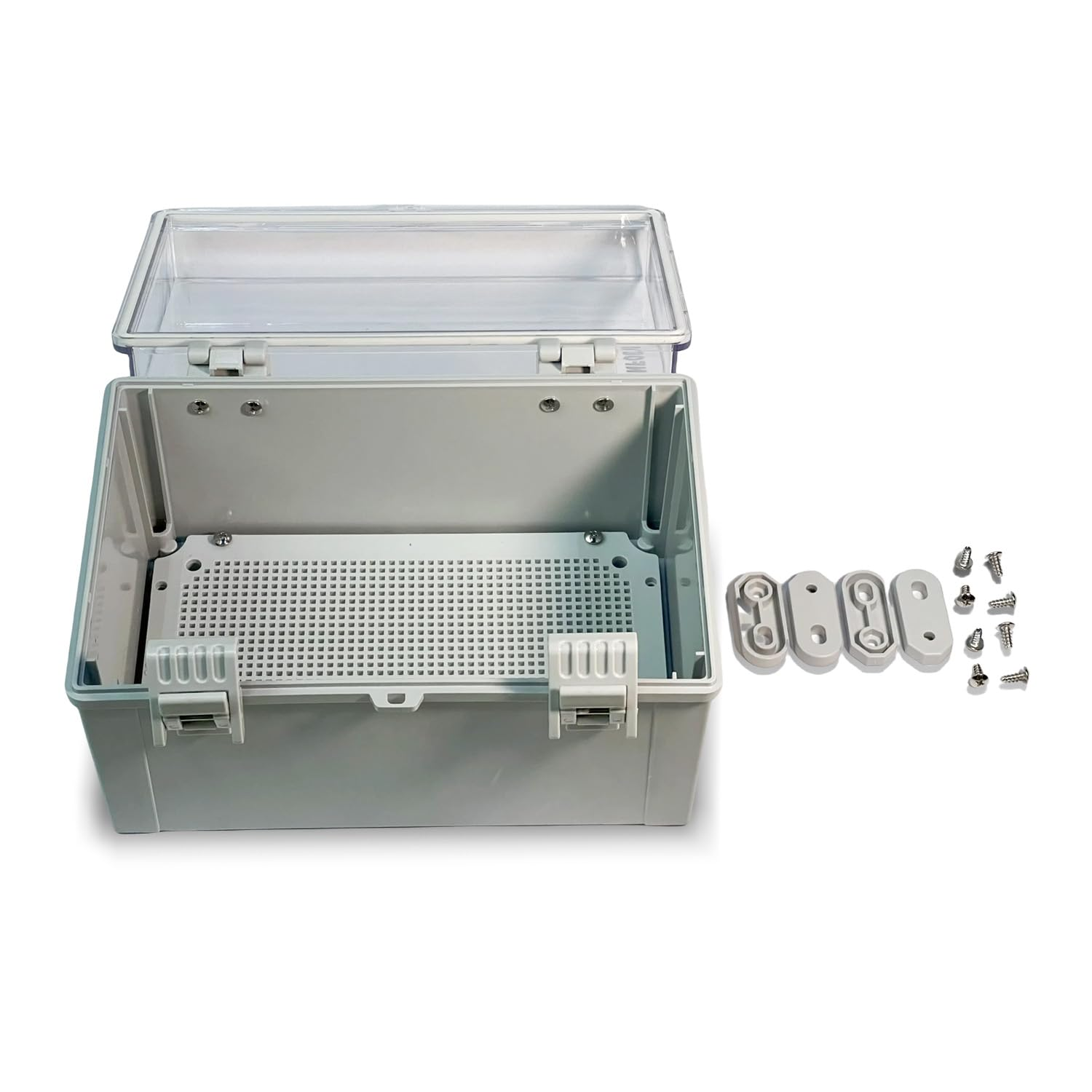 LUXINFODIO Outdoor Electrical Junction Box Clear Lid Waterproof with Excellent Sealing and Durability Compatible with POE and Power Meters for Electrical Projects External Dimensions 300*200*170Mm