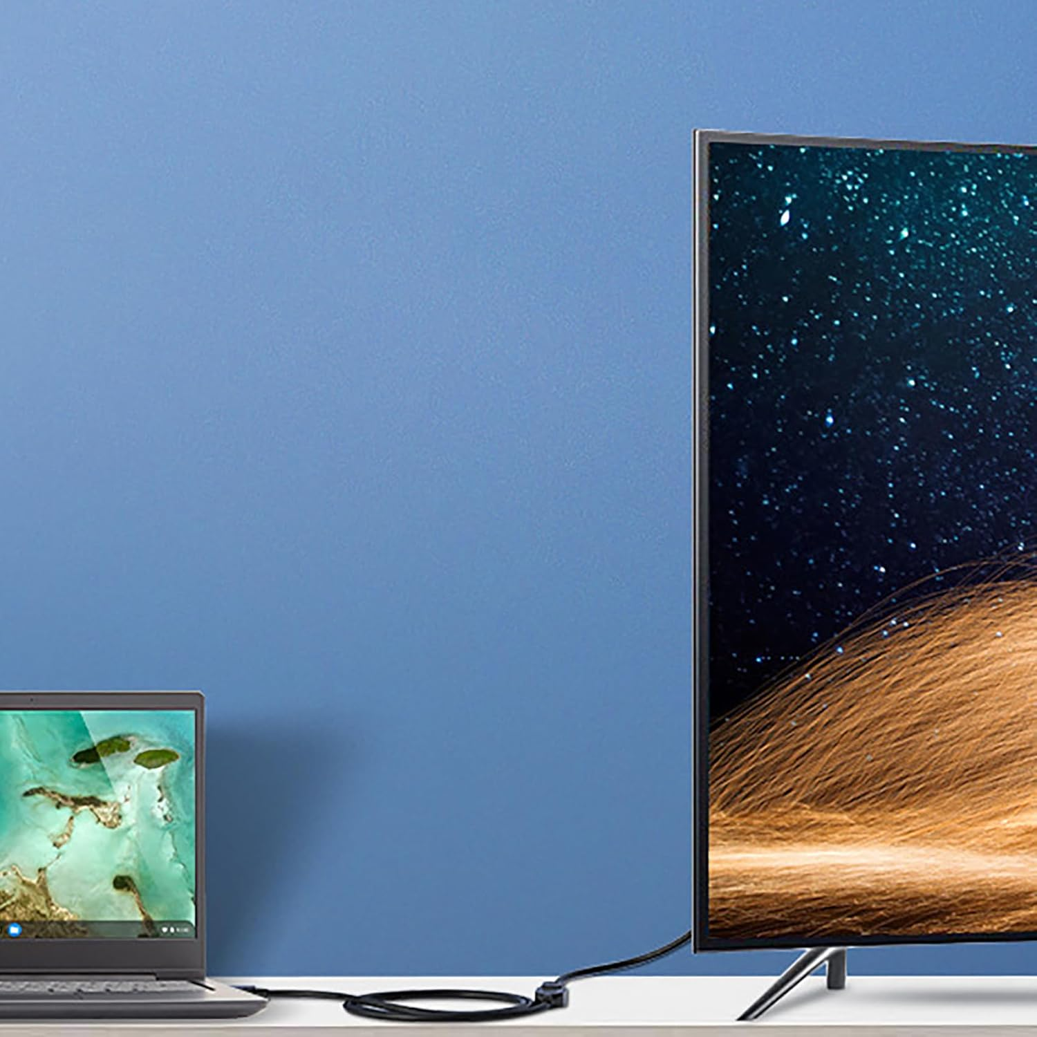 Tunghey Right Angle Displayport Extension Cable 0.3M, 4K DP Extender Cable(4K@60Hz,2K@144Hz, 2K@165Hz), DP Male to DP Female 1.2 Cable,Compatible with Computer Desktop Laptop (Down Angle) - Left Angle image number 6