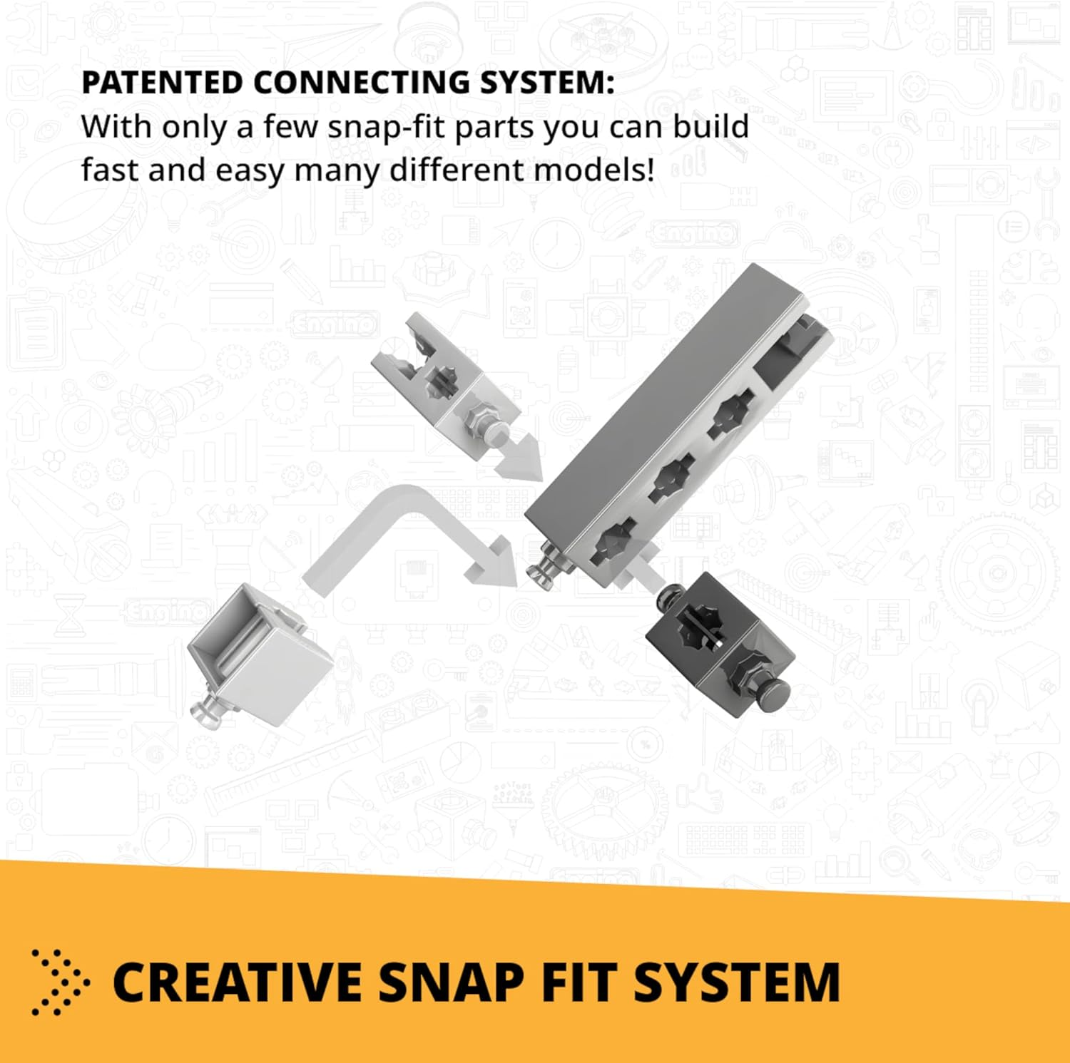 Engino Creative Builder 3-In-1 Machinery Backhoe Loader Building Block 287-Pieces Set image number 5