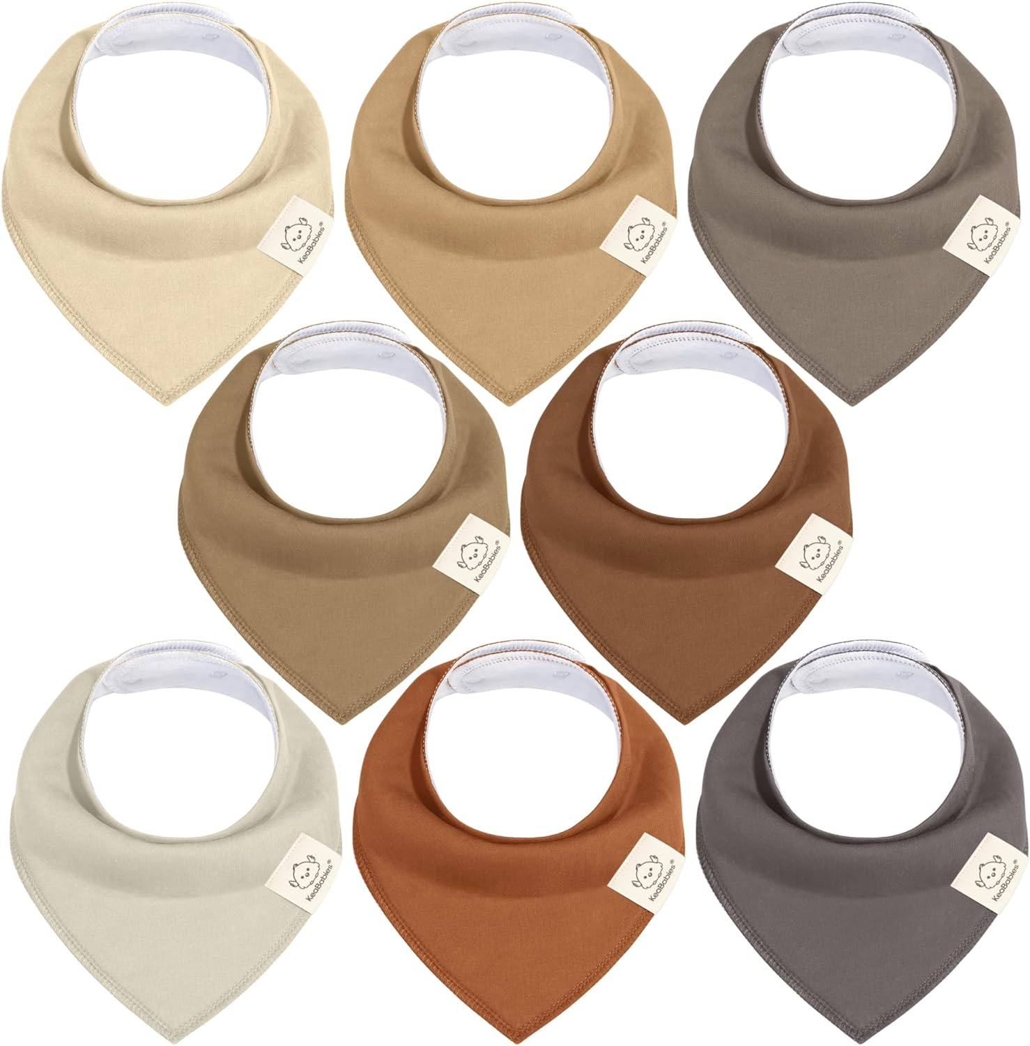 Keababies 8-Pack Organic Baby Bandana Bibs for Boys - Super Absorbent Baby Dribble Bibs for Drooling and Teething Infant, 100% Cotton Extra Soft for Newborn, Infant 0-36 Months (Terracotta) - Constellation image number 4