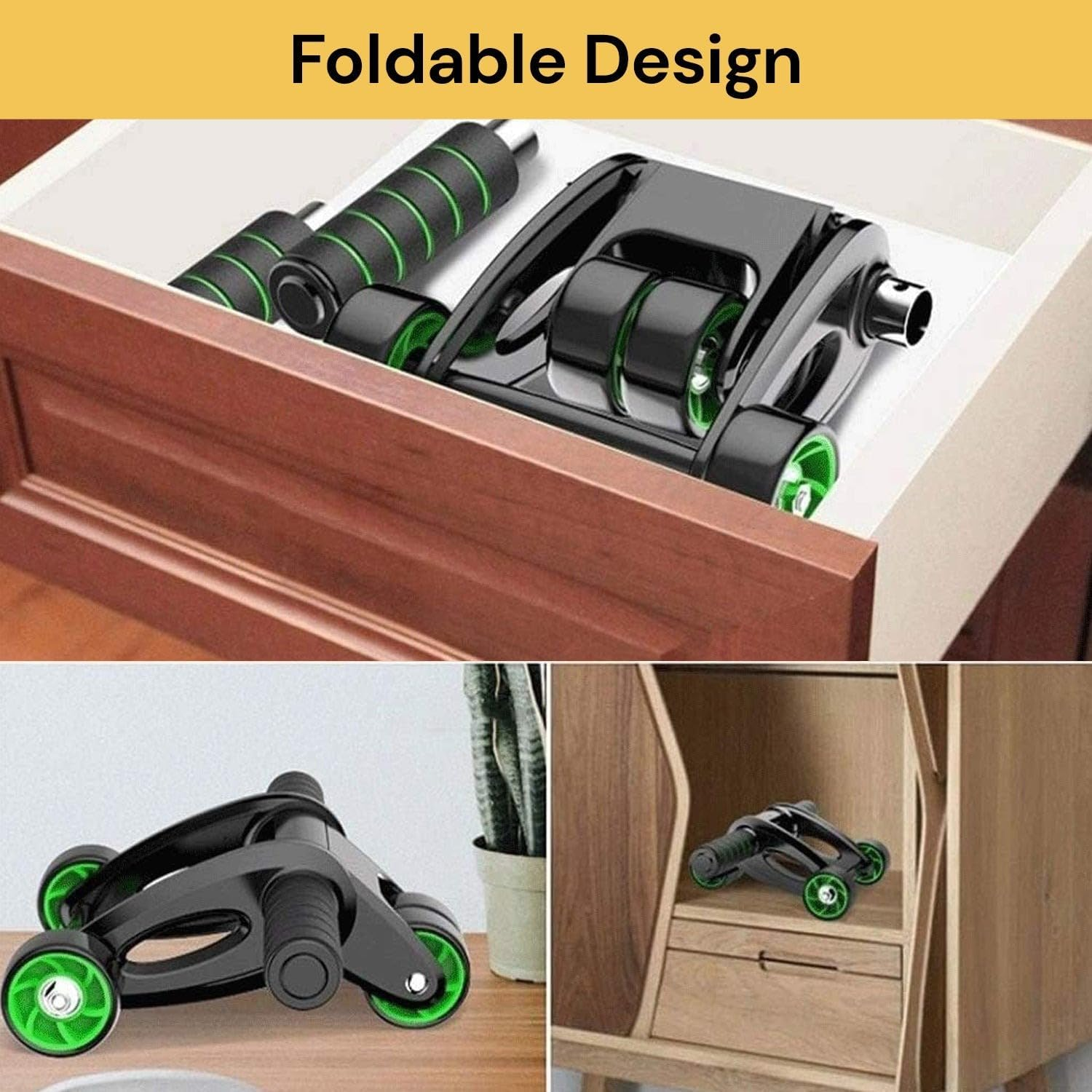 EZONEDEAL Ab Roller Wheel, Abs Workout Equipment for Abdominal & Core Strength Training, Exercise Wheels for Home Gym, Fitness Equipment for Core Workout Accessories image number 3